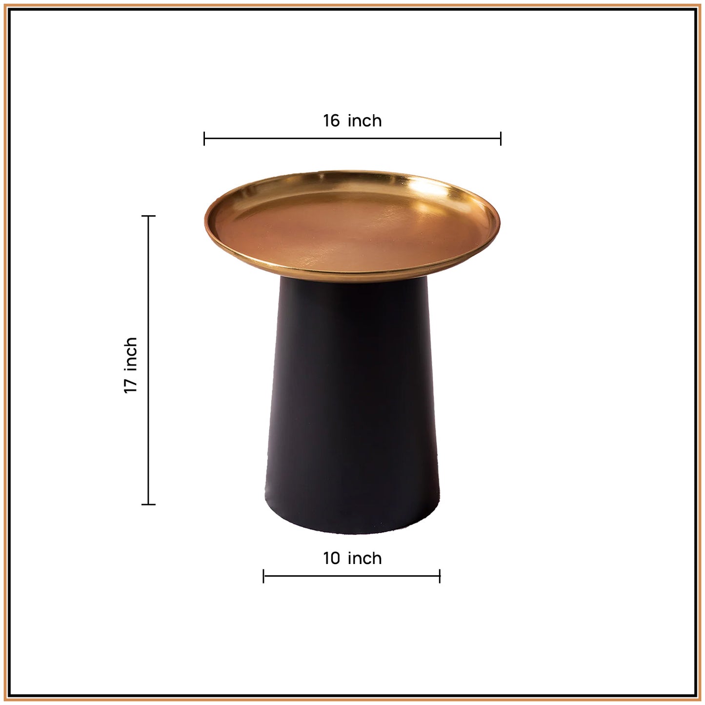 Lustrous Linea Iron-Crafted Side Table With Gold Finish Top | Nestroots