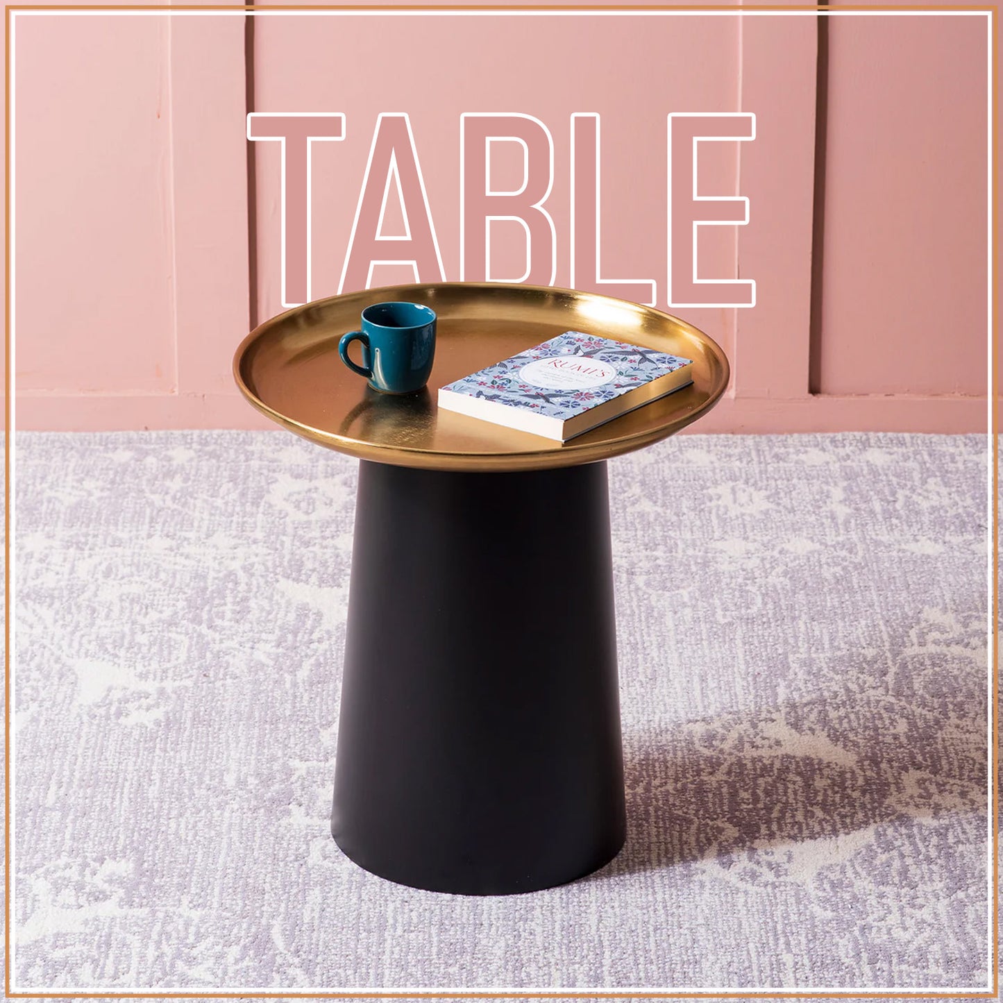 Lustrous Linea Iron-Crafted Side Table With Gold Finish Top | Nestroots