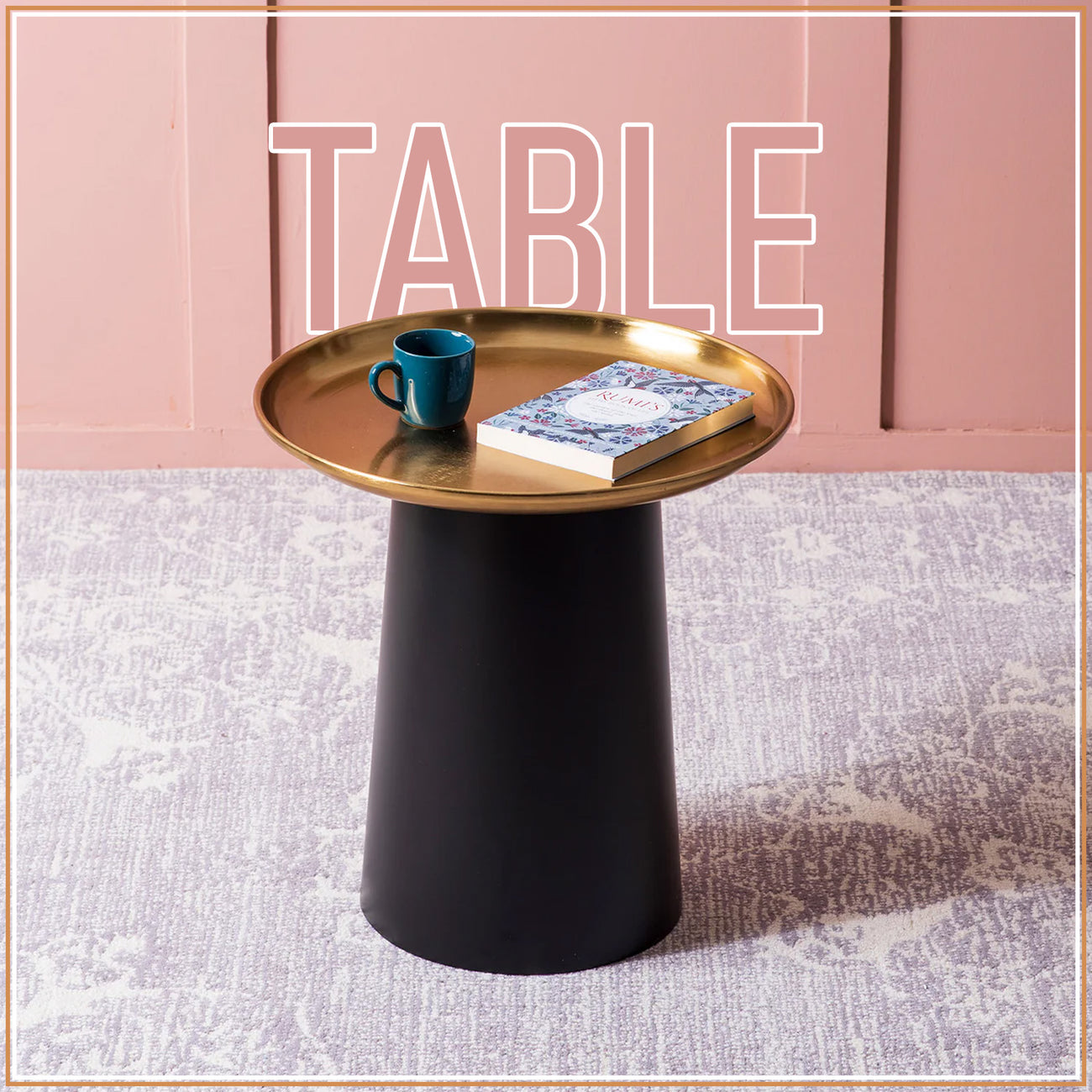Lustrous Linea Iron-Crafted Side Table With Gold Finish Top | Nestroots