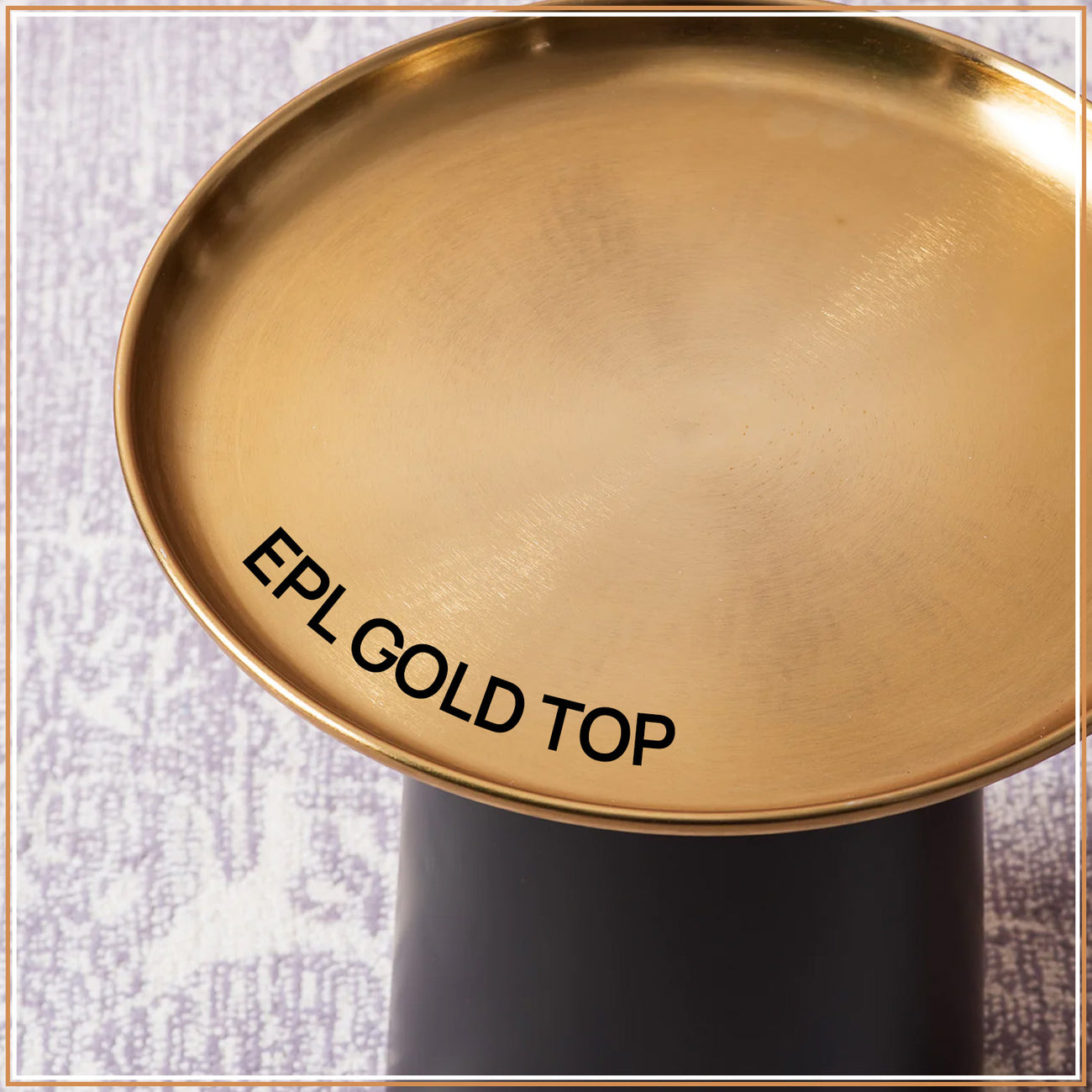 Lustrous Linea Iron-Crafted Side Table With Gold Finish Top | Nestroots
