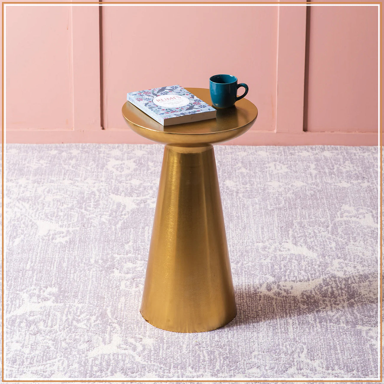 Rustic Radiance Metallic Side Table with Gold Accents | Nestroots