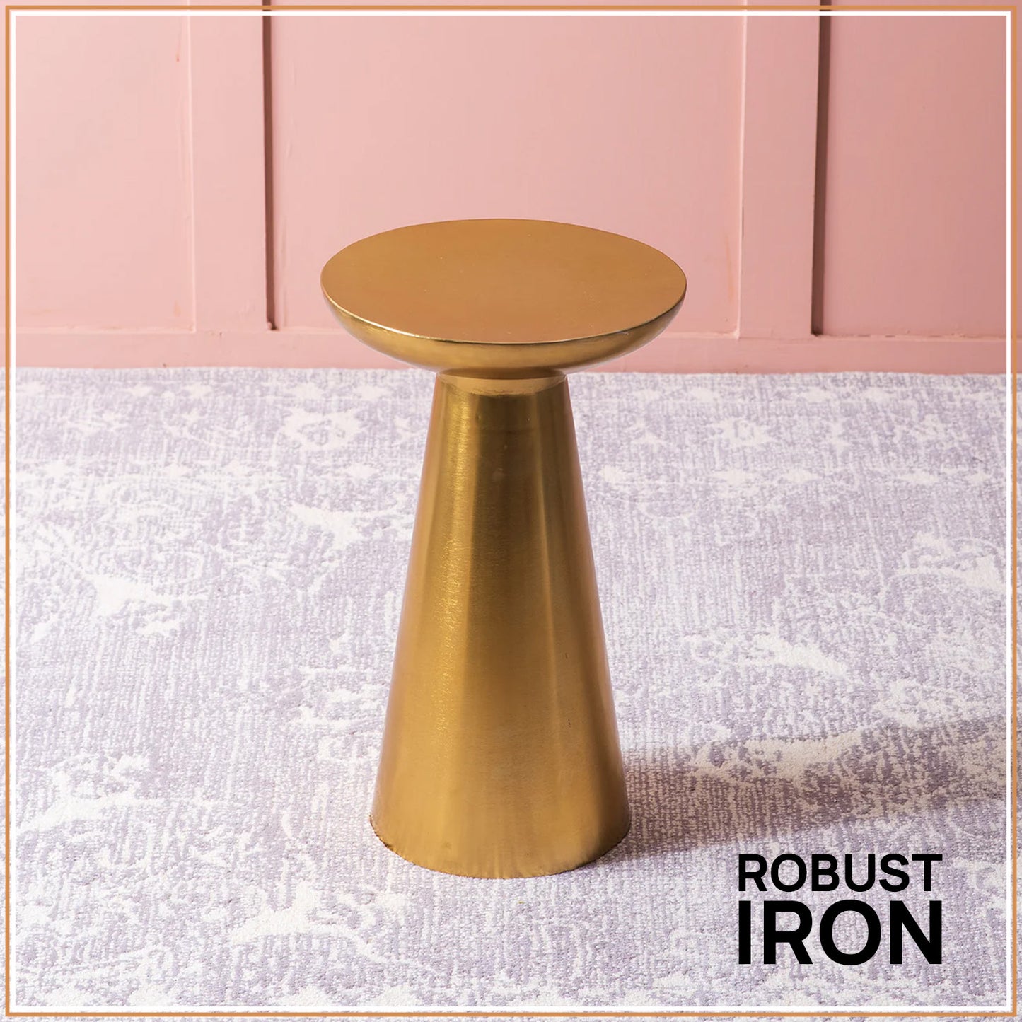 Rustic Radiance Metallic Side Table with Gold Accents | Nestroots