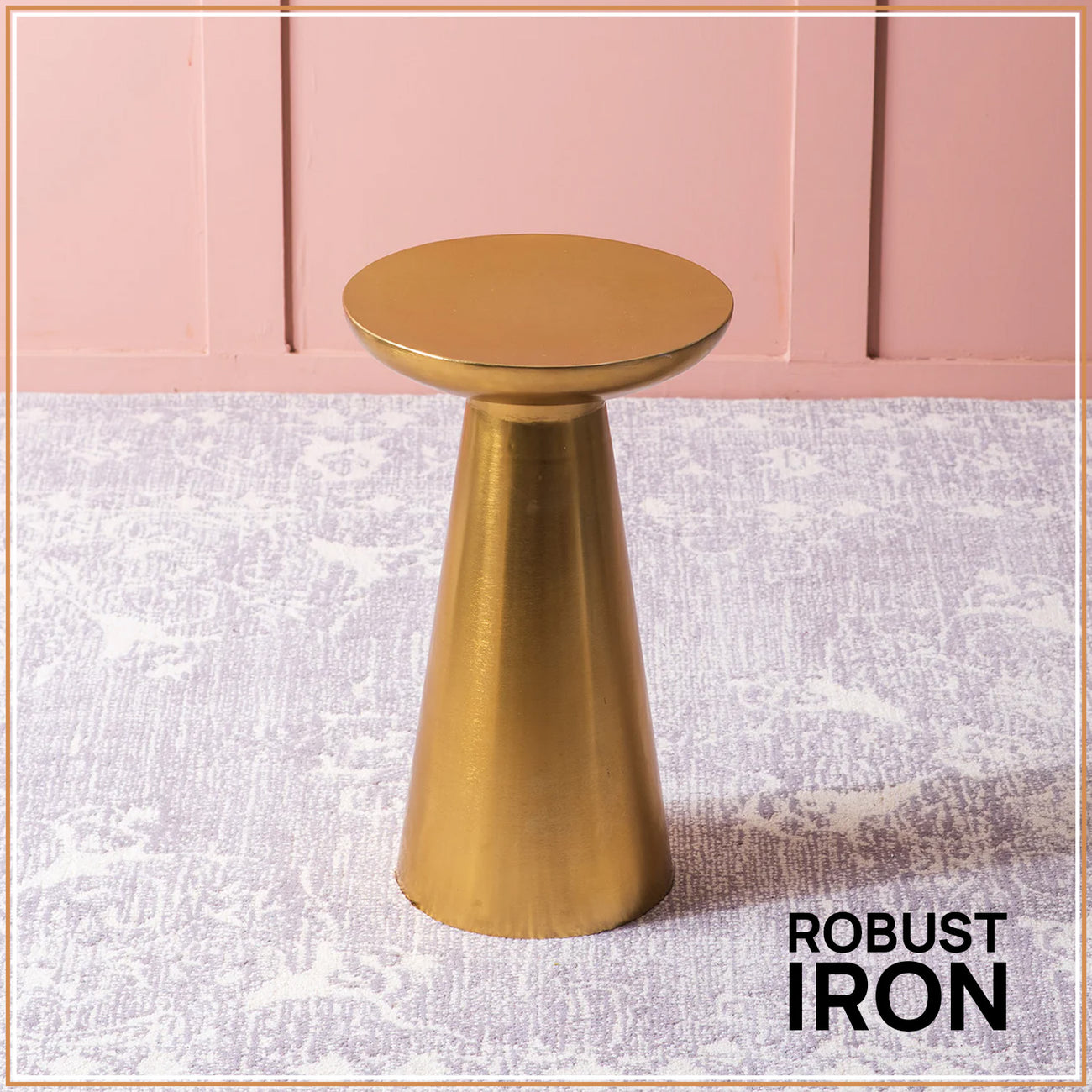Rustic Radiance Metallic Side Table with Gold Accents | Nestroots