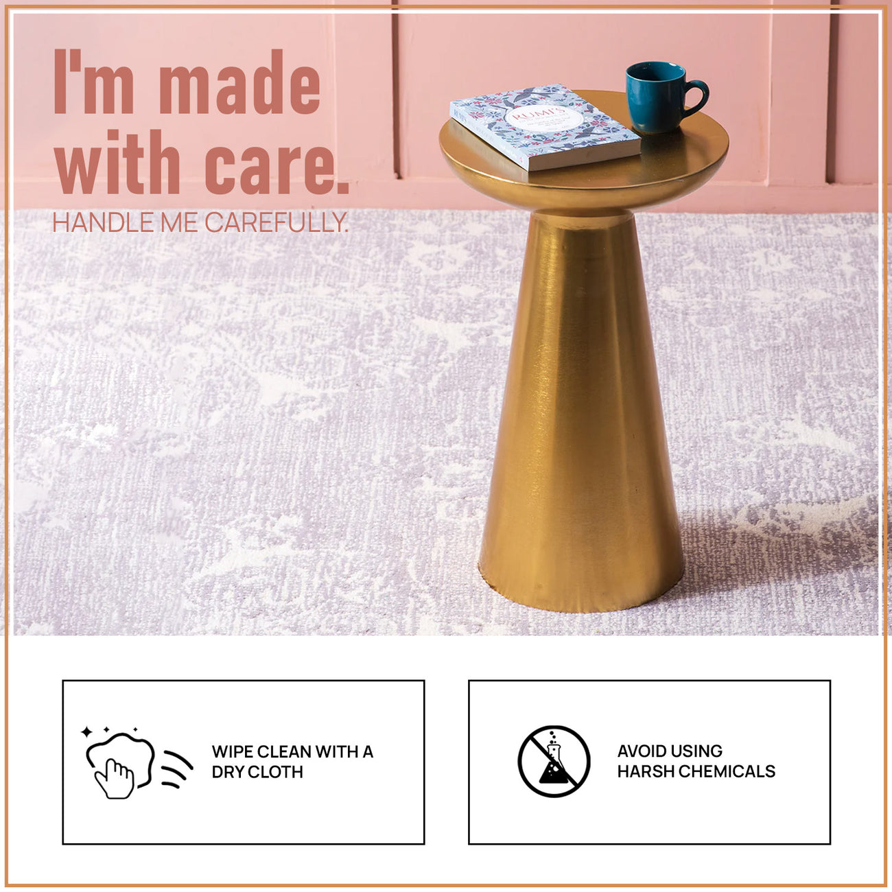 Rustic Radiance Metallic Side Table with Gold Accents | Nestroots