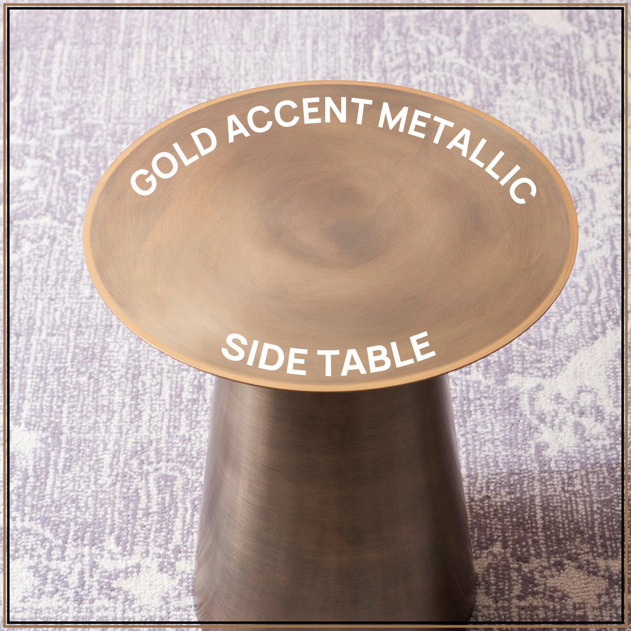 Gilded Grandeur Geometric Gold Accent Metallic Side Table Set of 2 | Nestroots