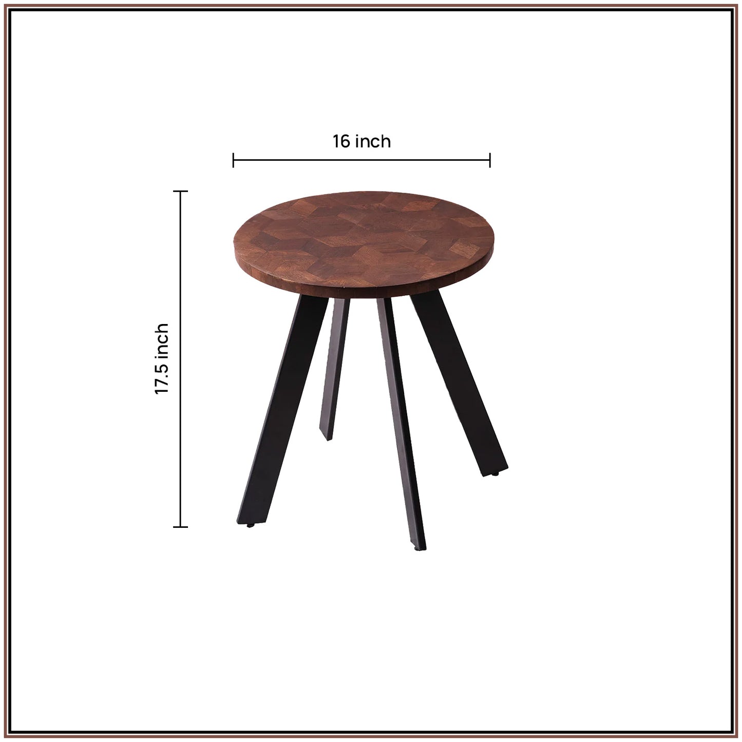 Fusion Forte: Contemporary Wood and Metal Side table Set of 2