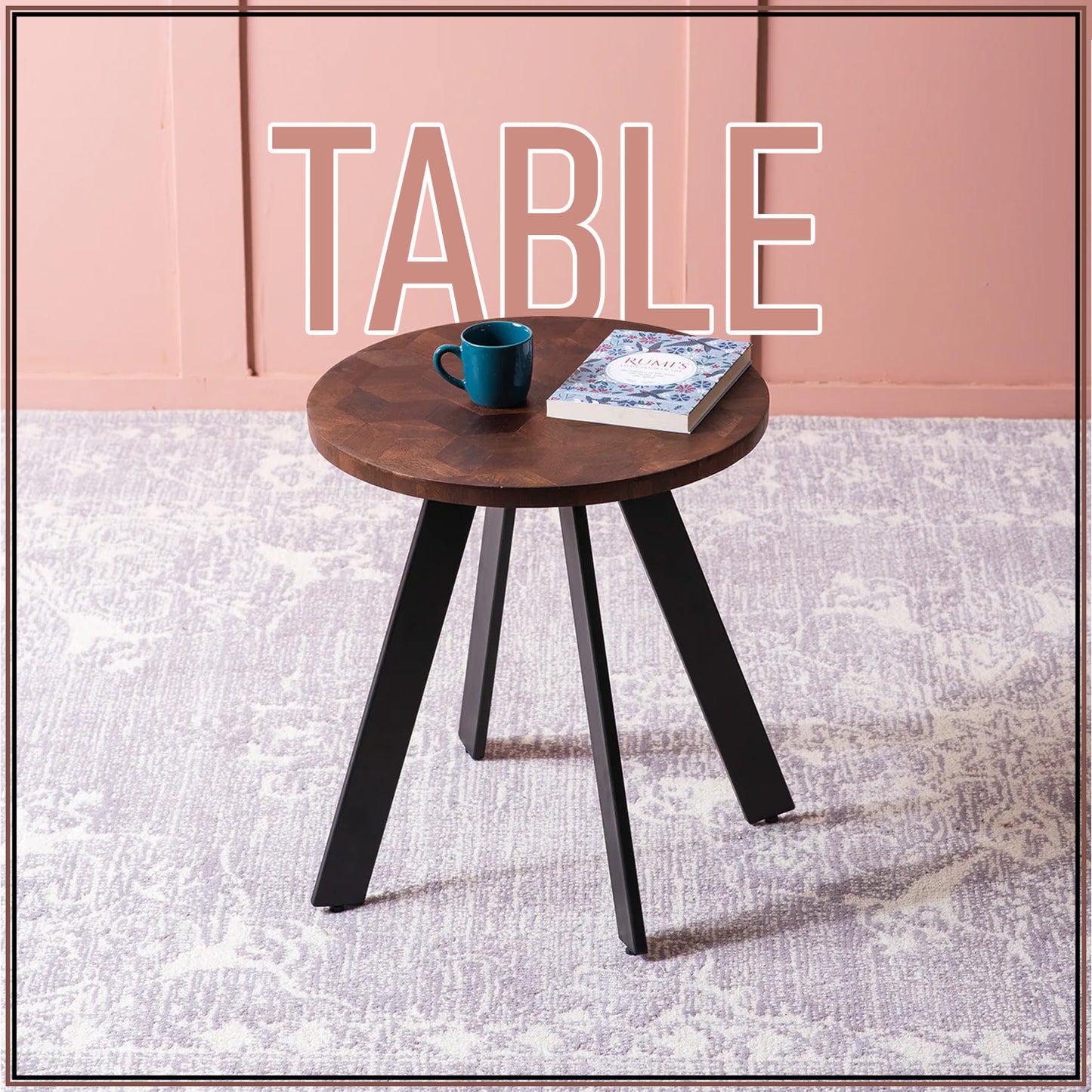 Fusion Forte: Contemporary Wood and Metal Side table Set of 2