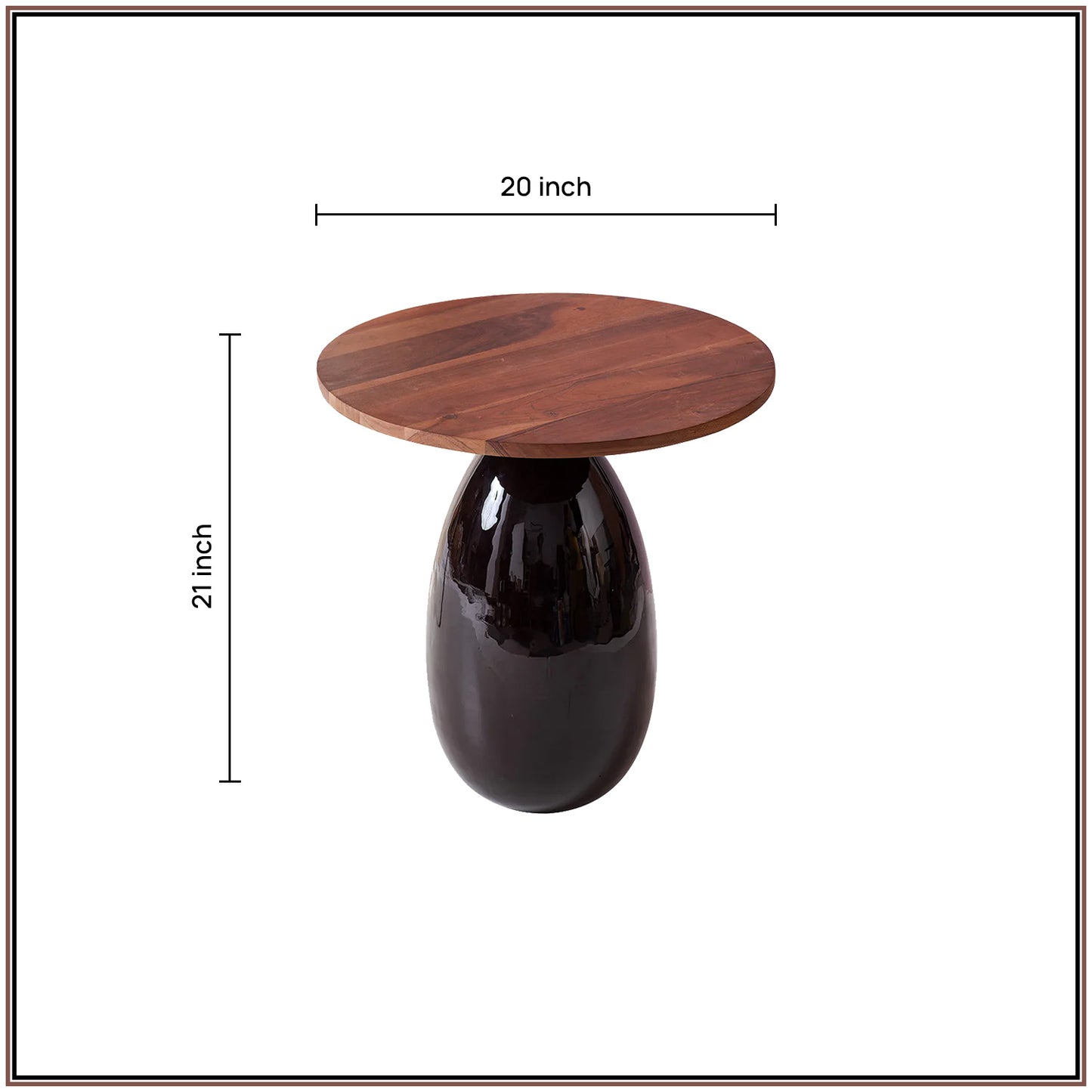 Modern Mango Wood Side Table Set of 2
