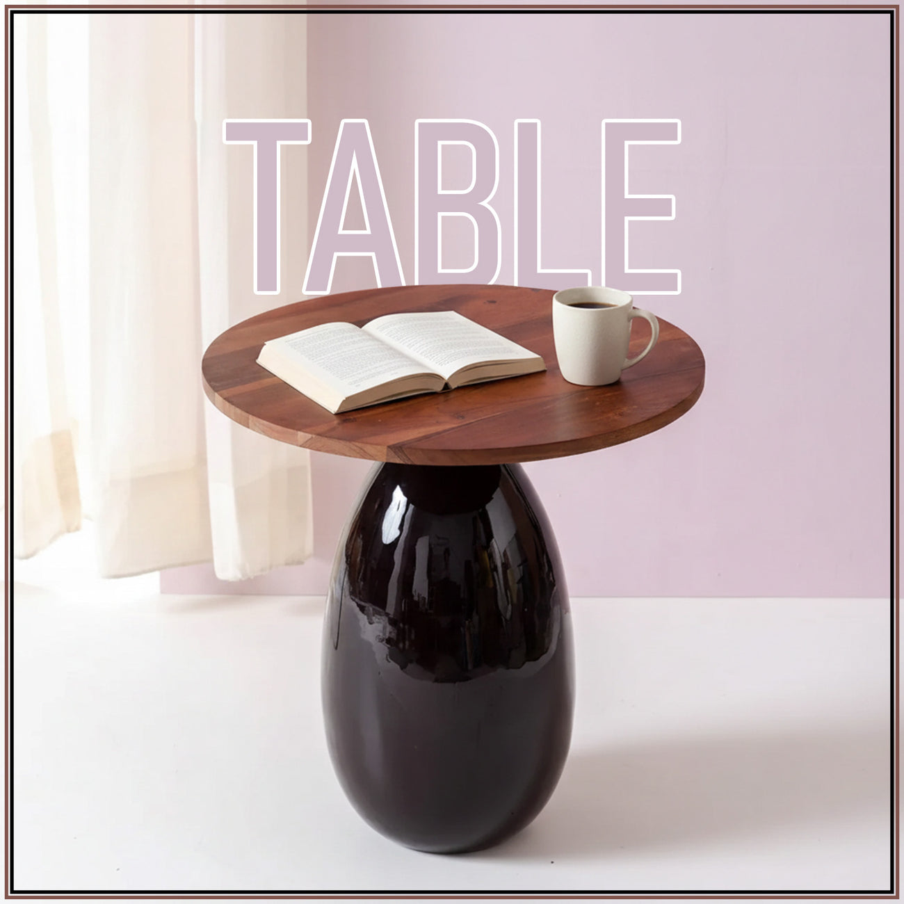 Modern Mango Wood Side Table Set of 2