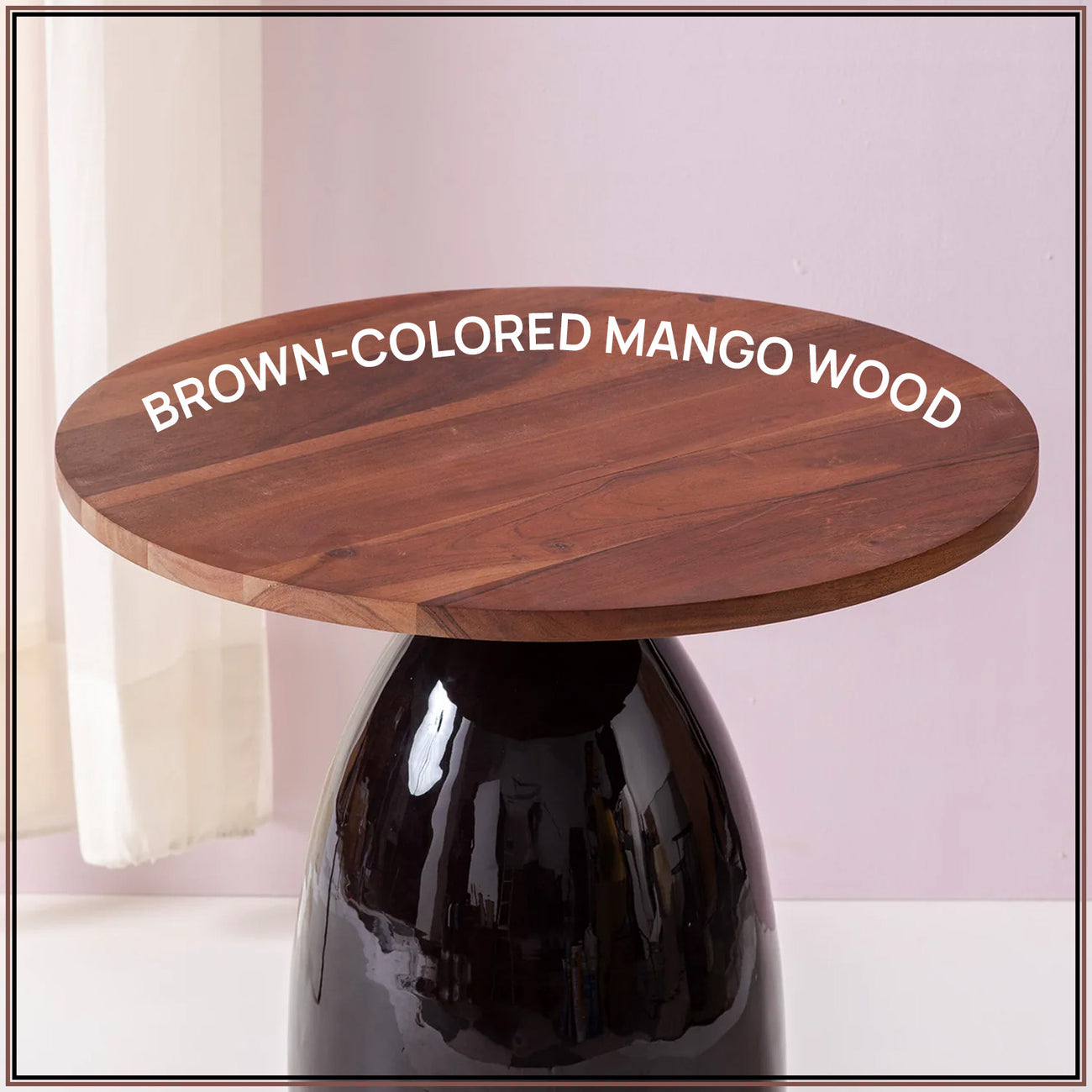 Modern Mango Wood Side Table Set of 2