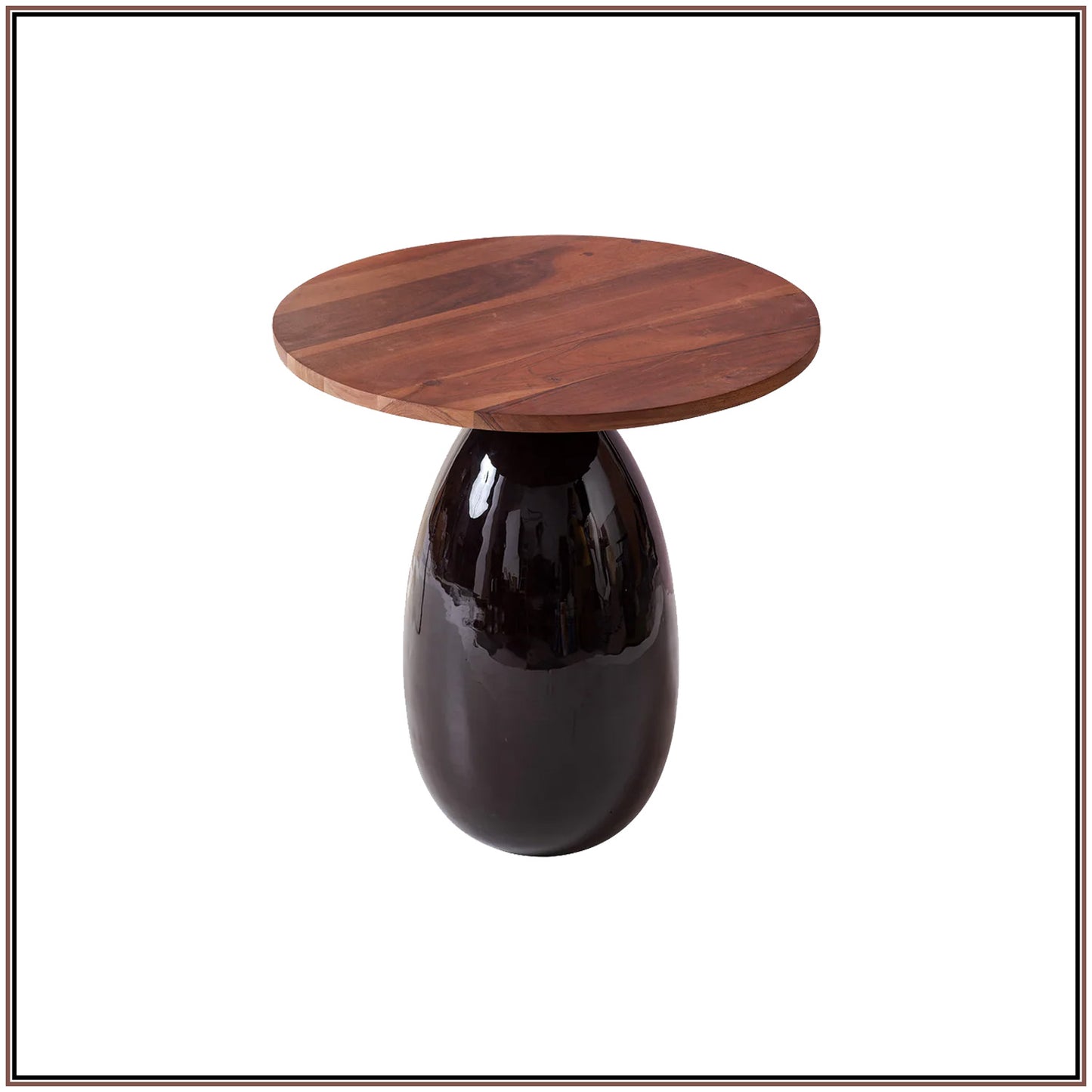 Modern Mango Wood Side Table Set of 2