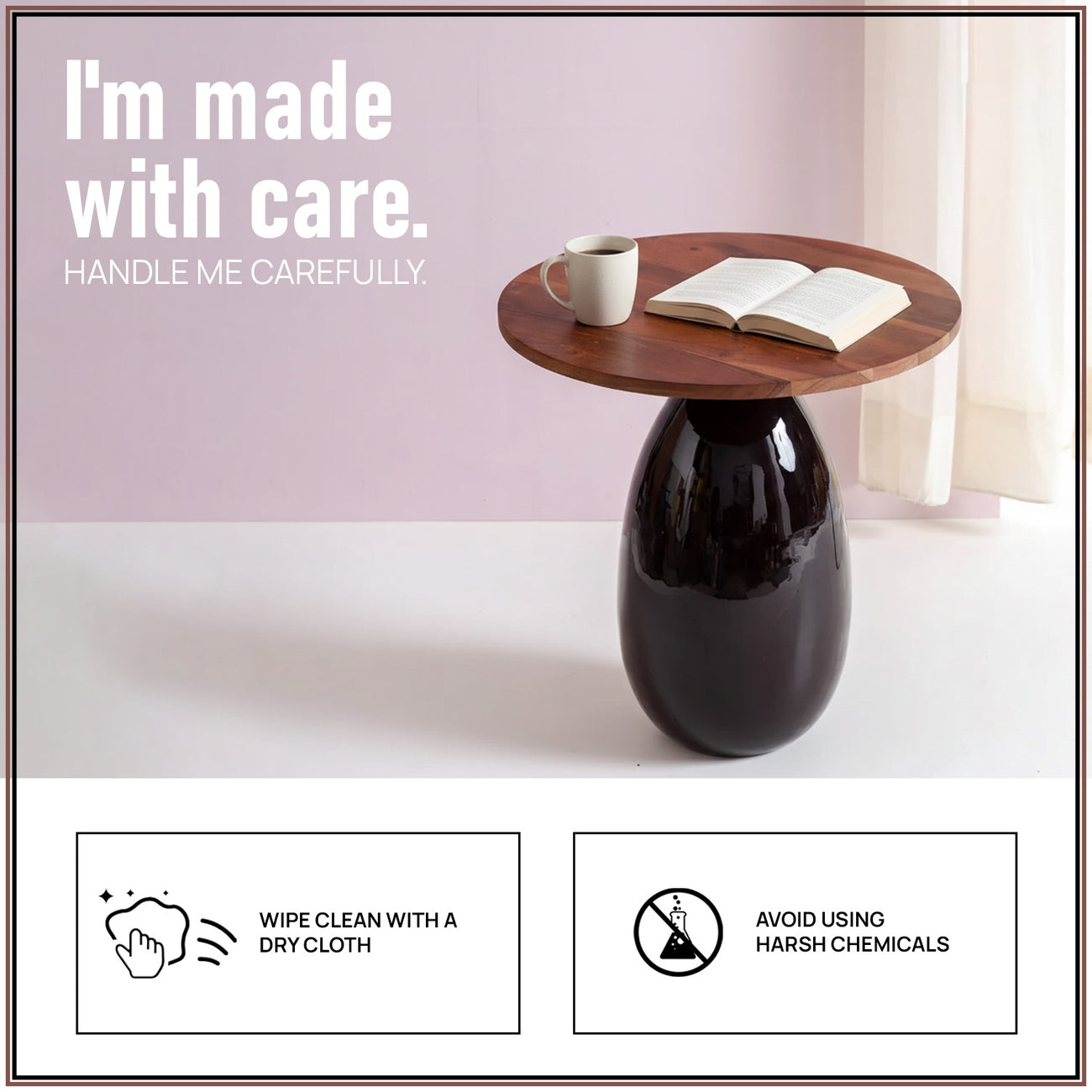 Modern Mango Wood Side Table Set of 2