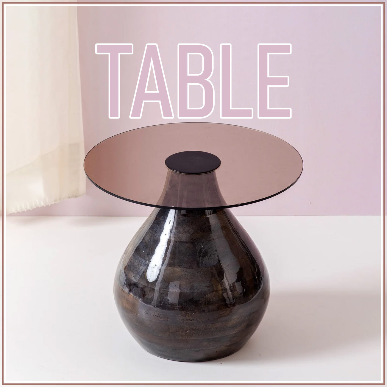 Stylish Wood Base Accent Side Table Set of 2