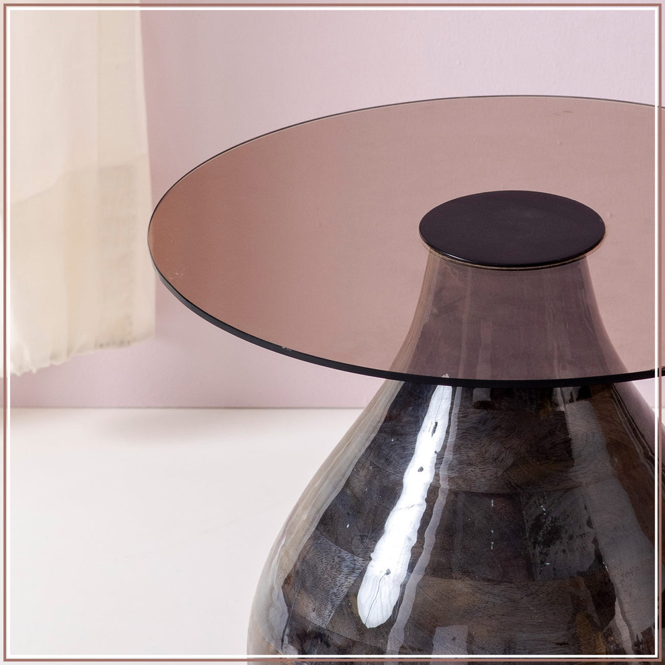 Stylish Wood Base Accent Side Table Set of 2