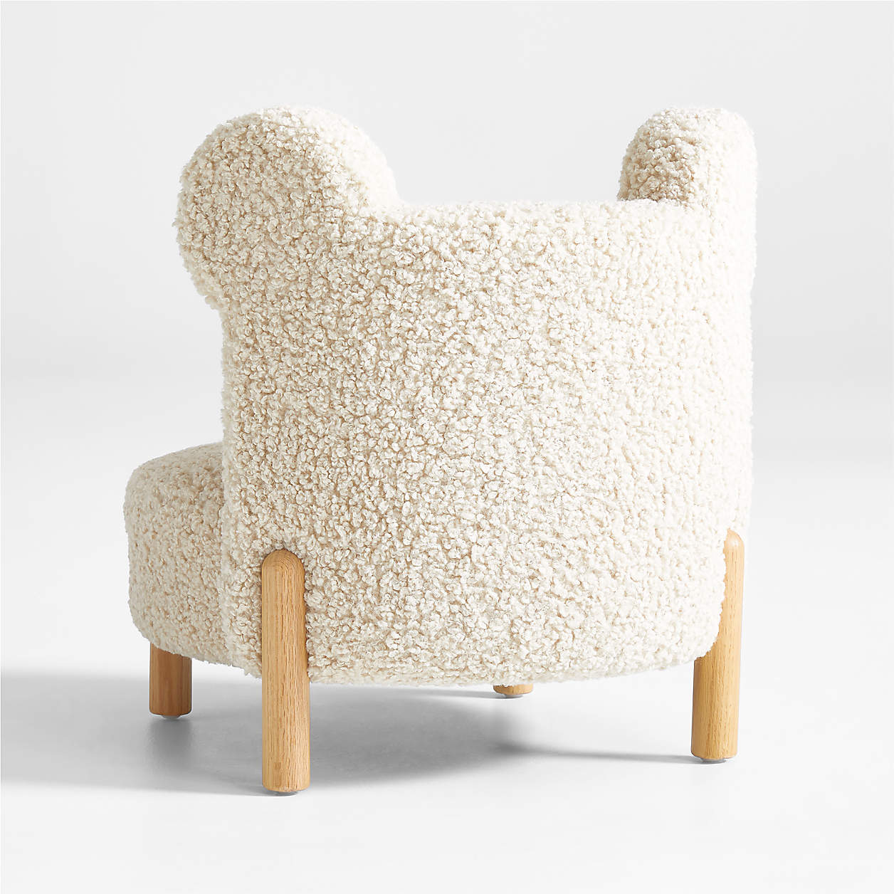 Ivory Teddy Bear sherpa Kids Lounge Chair