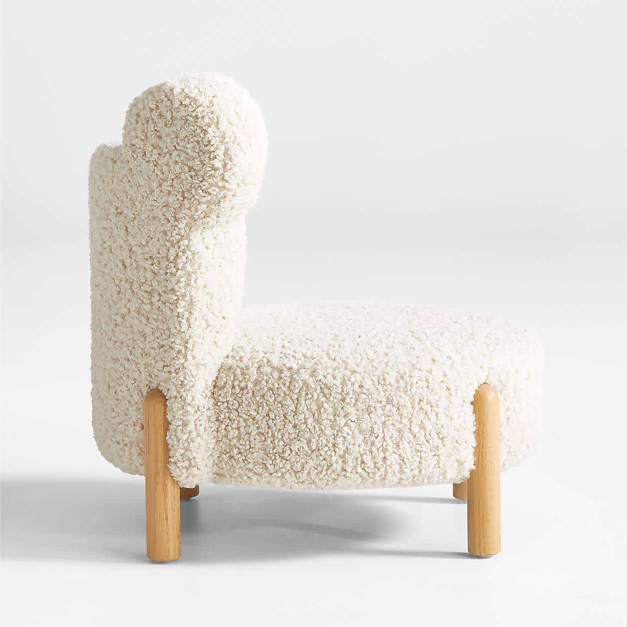 Ivory Teddy Bear sherpa Kids Lounge Chair