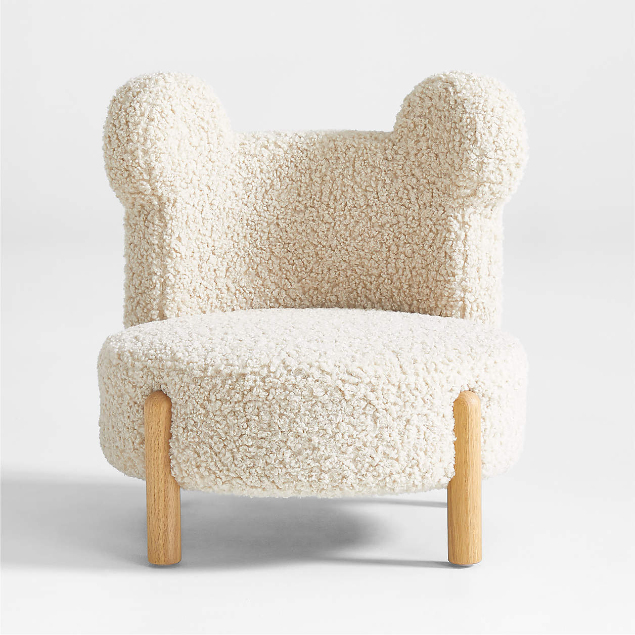 Ivory Teddy Bear sherpa Kids Lounge Chair