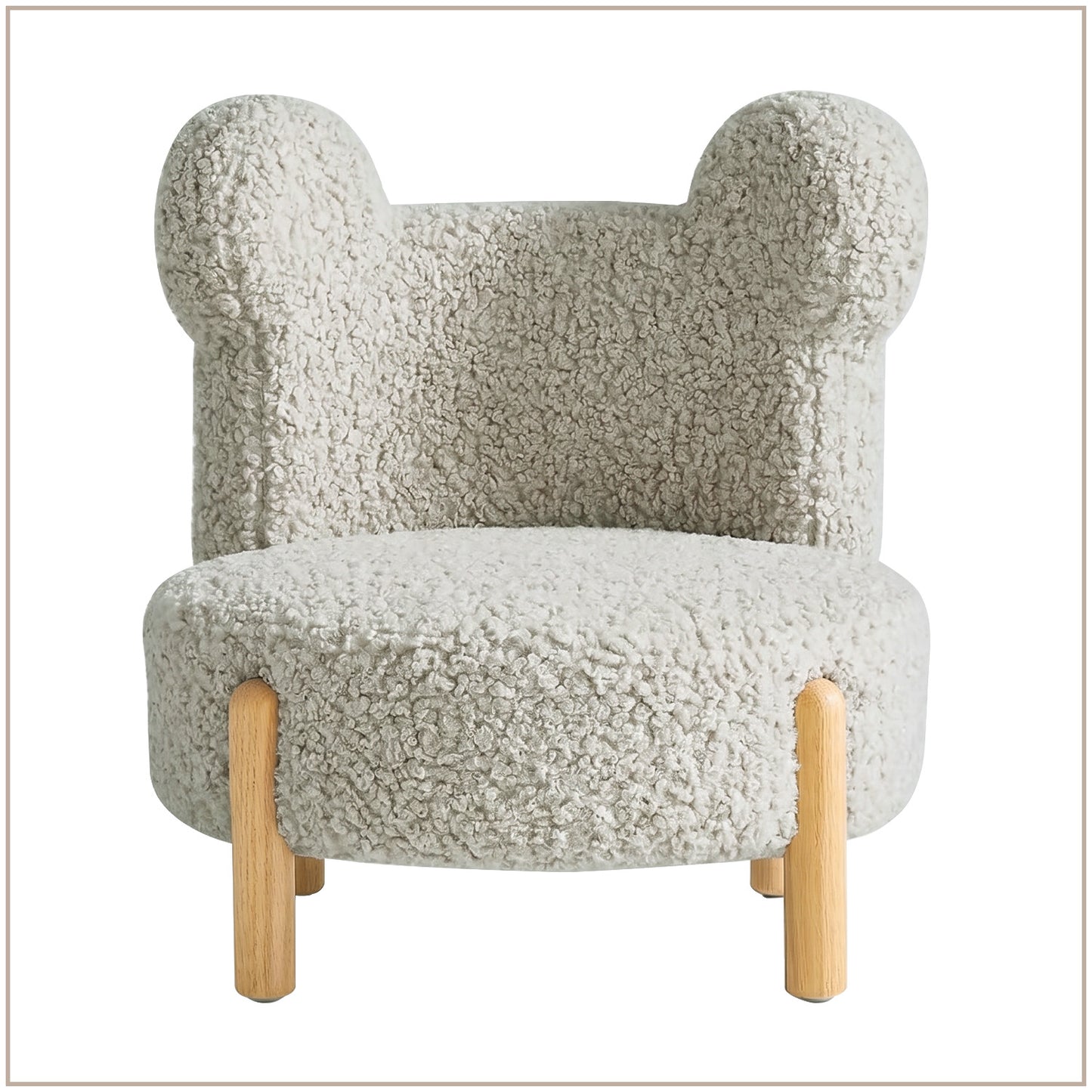 Ivory Teddy Bear Sherpa Kids Lounge Chair | Nestroots