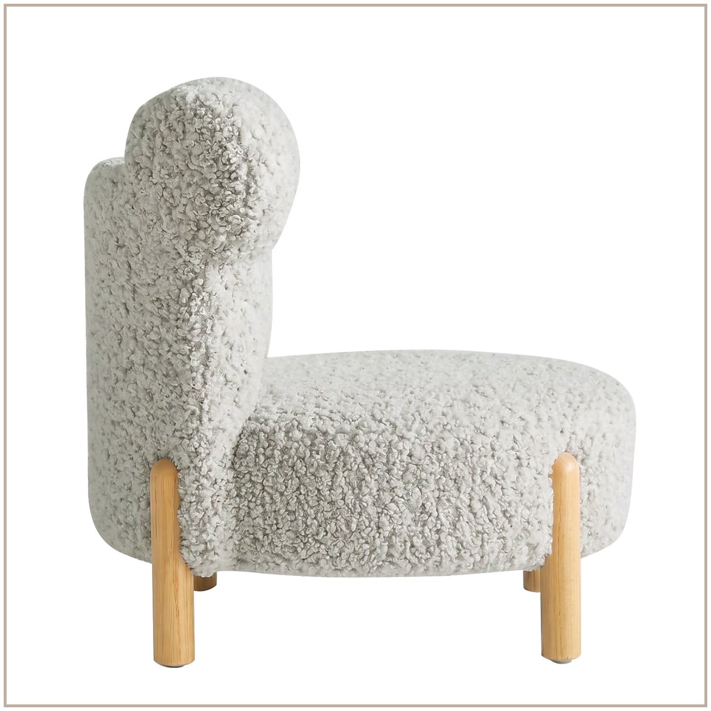Ivory Teddy Bear Sherpa Kids Lounge Chair | Nestroots