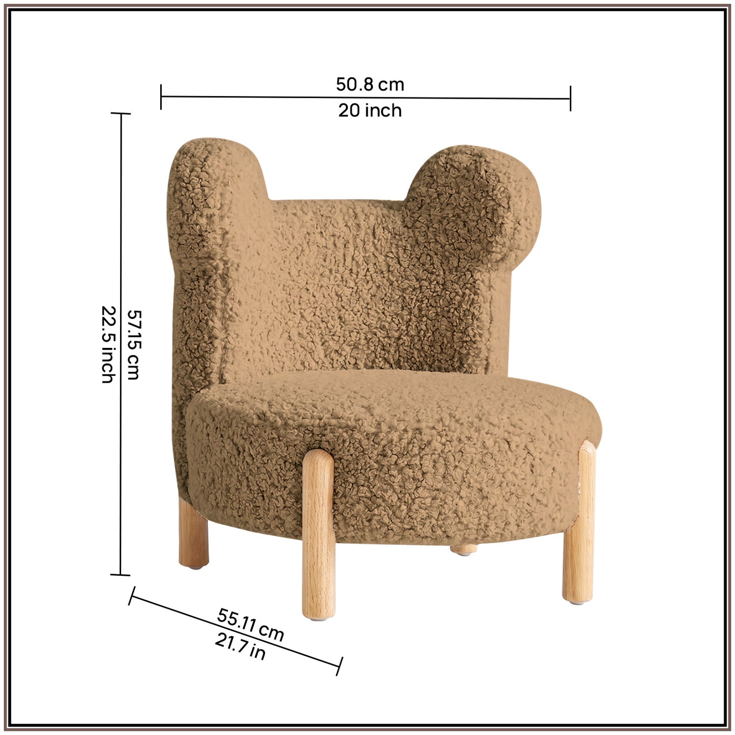 Sand Teddy Bear Sherpa Kids Lounge Chair | Nestroots
