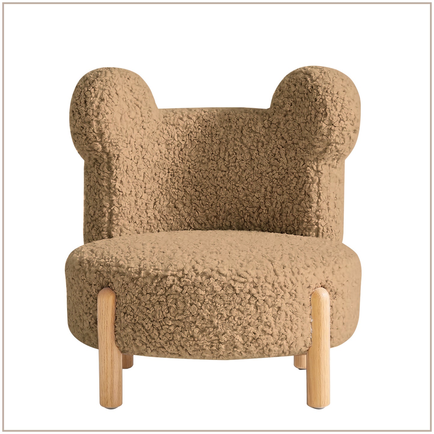 Sand Teddy Bear Sherpa Kids Lounge Chair | Nestroots