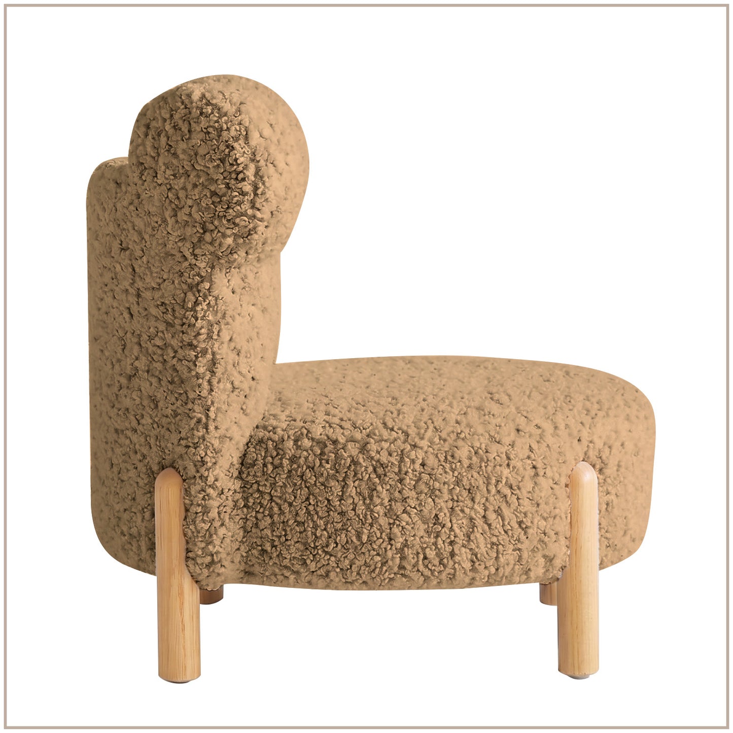 Sand Teddy Bear Sherpa Kids Lounge Chair | Nestroots