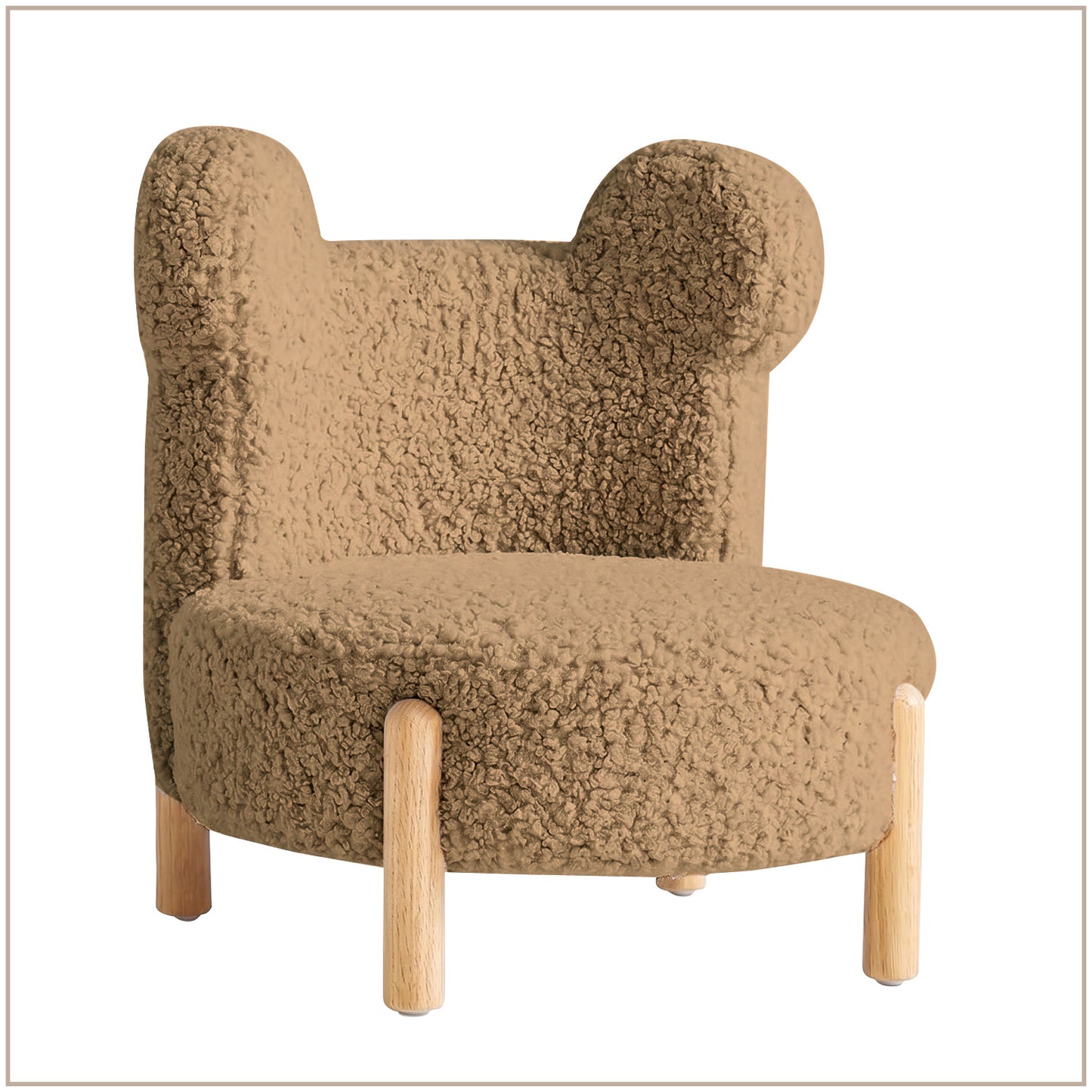 Sand Teddy Bear Sherpa Kids Lounge Chair | Nestroots