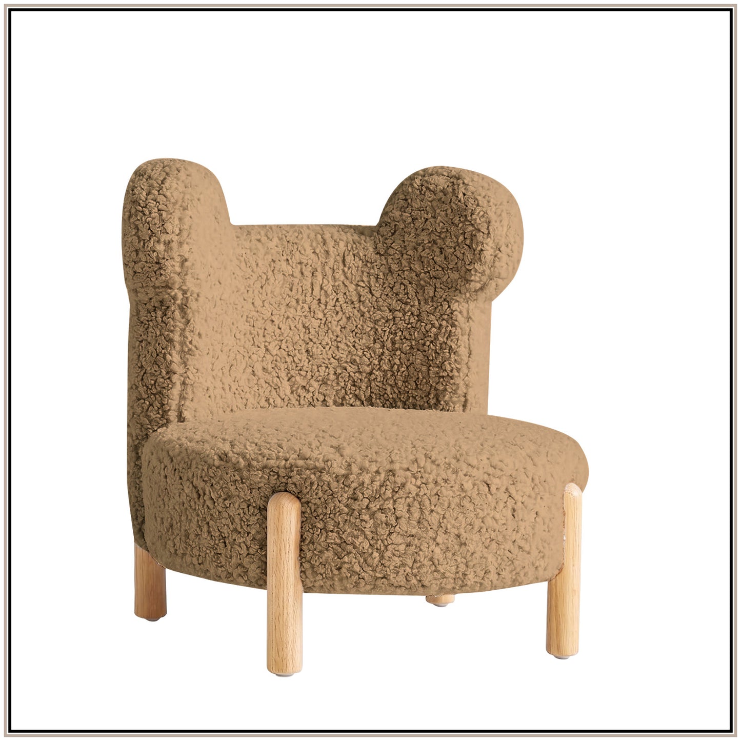 Sand Teddy Bear Sherpa Kids Lounge Chair | Nestroots