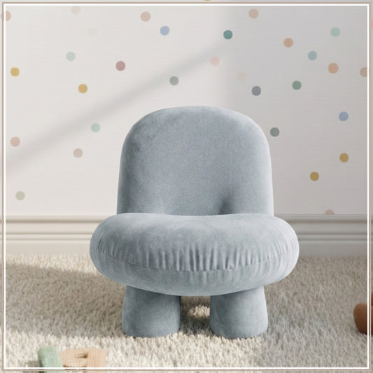 Sky Blue Mini Velvet Kids Accent Chair | Nestroots