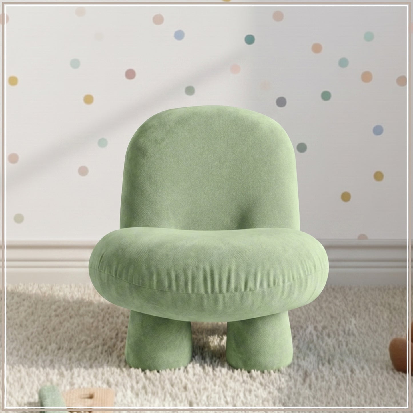 Emerald Green Mini Velvet Kids Accent Chair | Nestroots