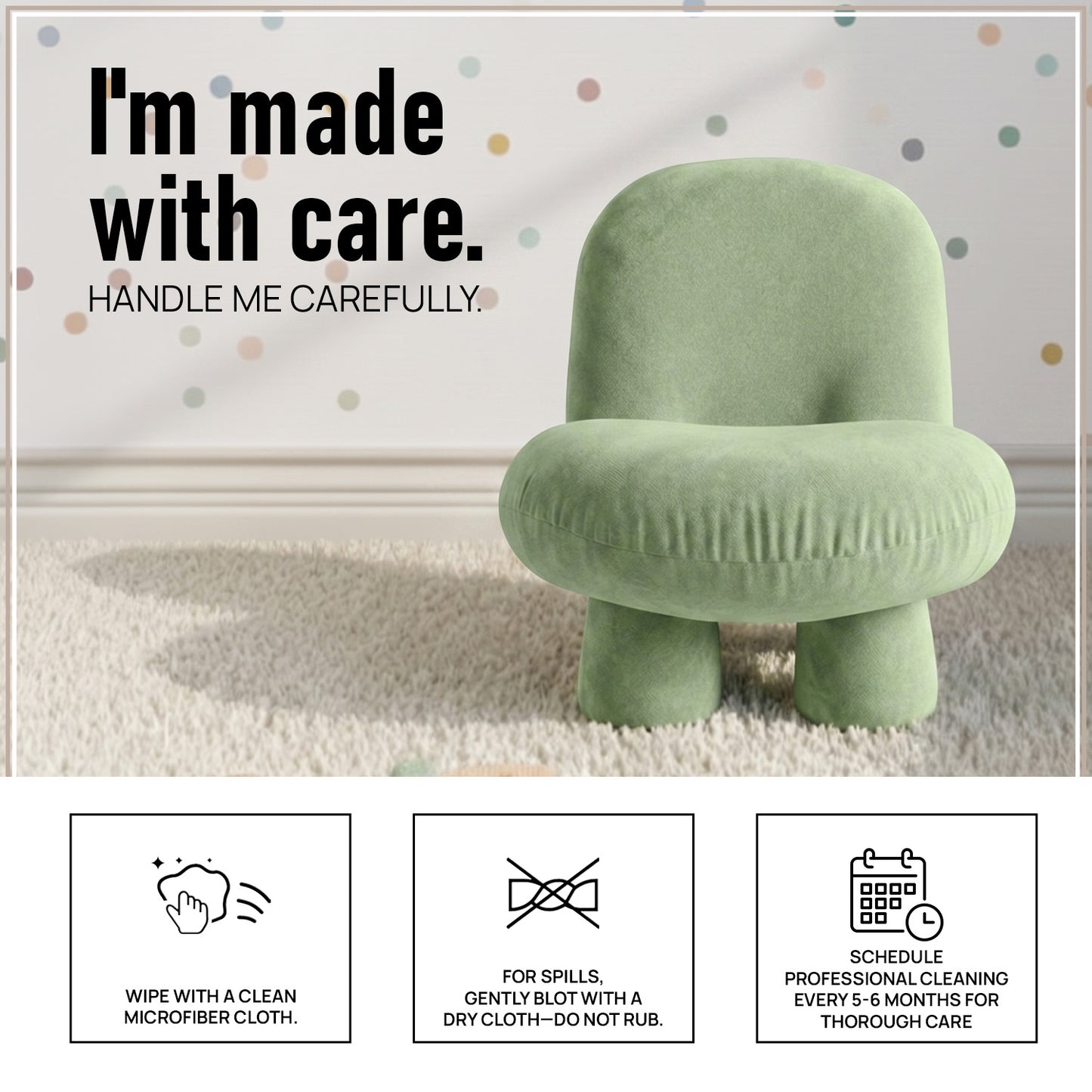 Emerald Green Mini Velvet Kids Accent Chair | Nestroots