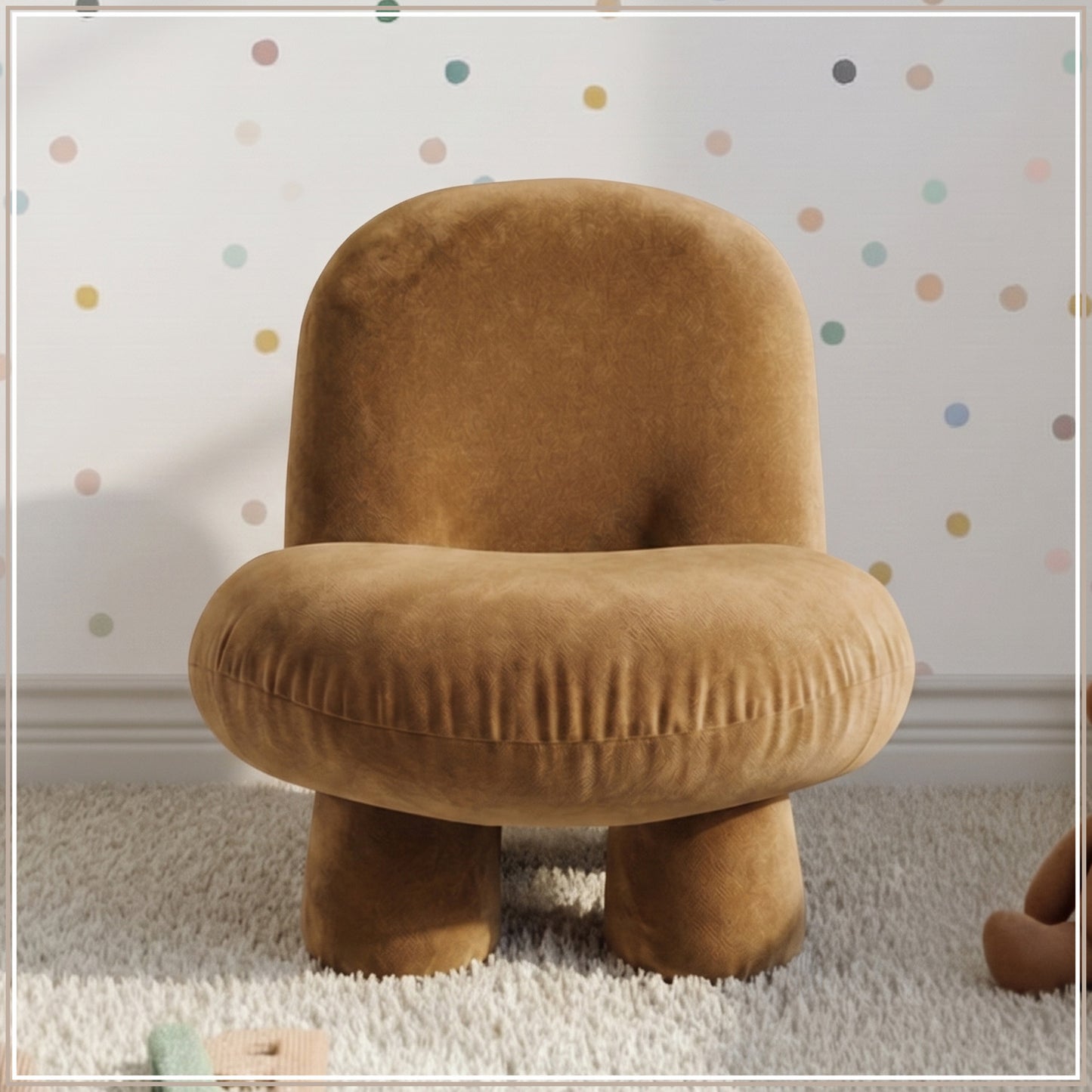Mustard Yellow Mini Velvet Kids Accent Chair | Nestroots