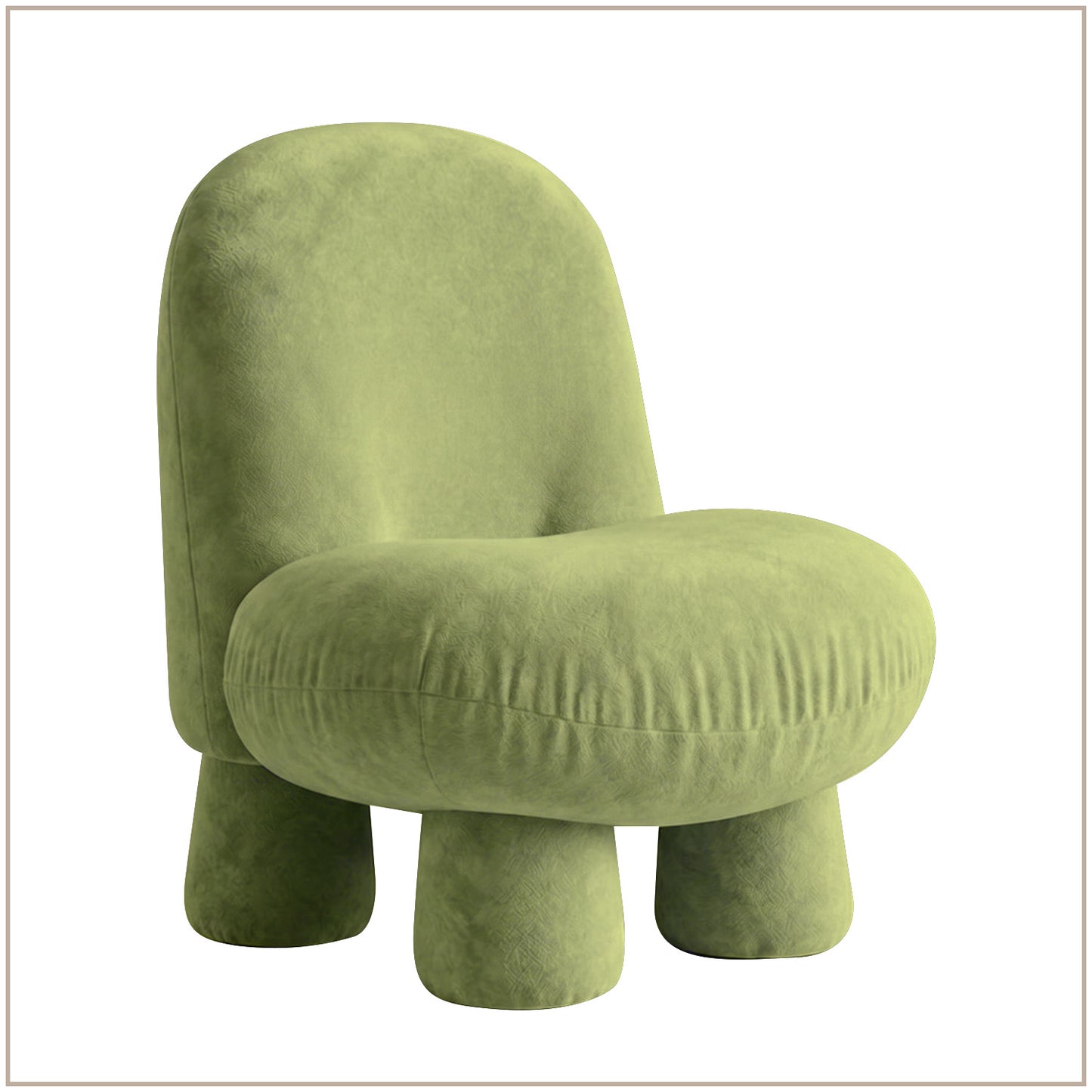 Olive Green Mini Velvet Kids Accent Chair | Nestroots