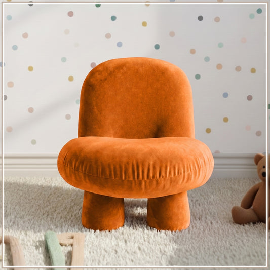 Burnt Orange Bubble Velvet Kids Chair | Nestroots