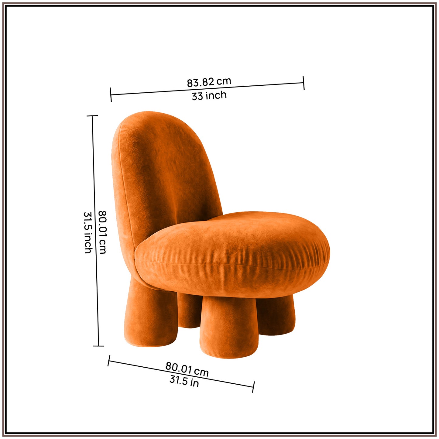 Burnt Orange Bubble Velvet Kids Chair | Nestroots