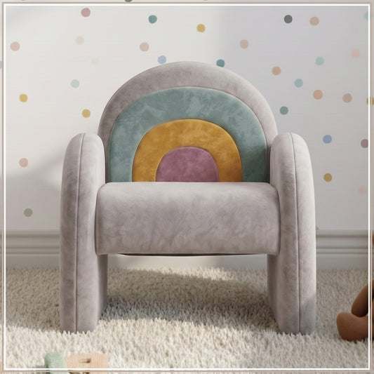 Rainbow Arch Faux Fur Kids Lounge Chair | Nestroots