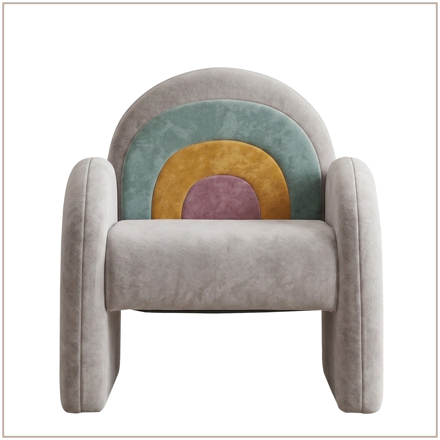 Rainbow Arch Faux Fur Kids Lounge Chair | Nestroots