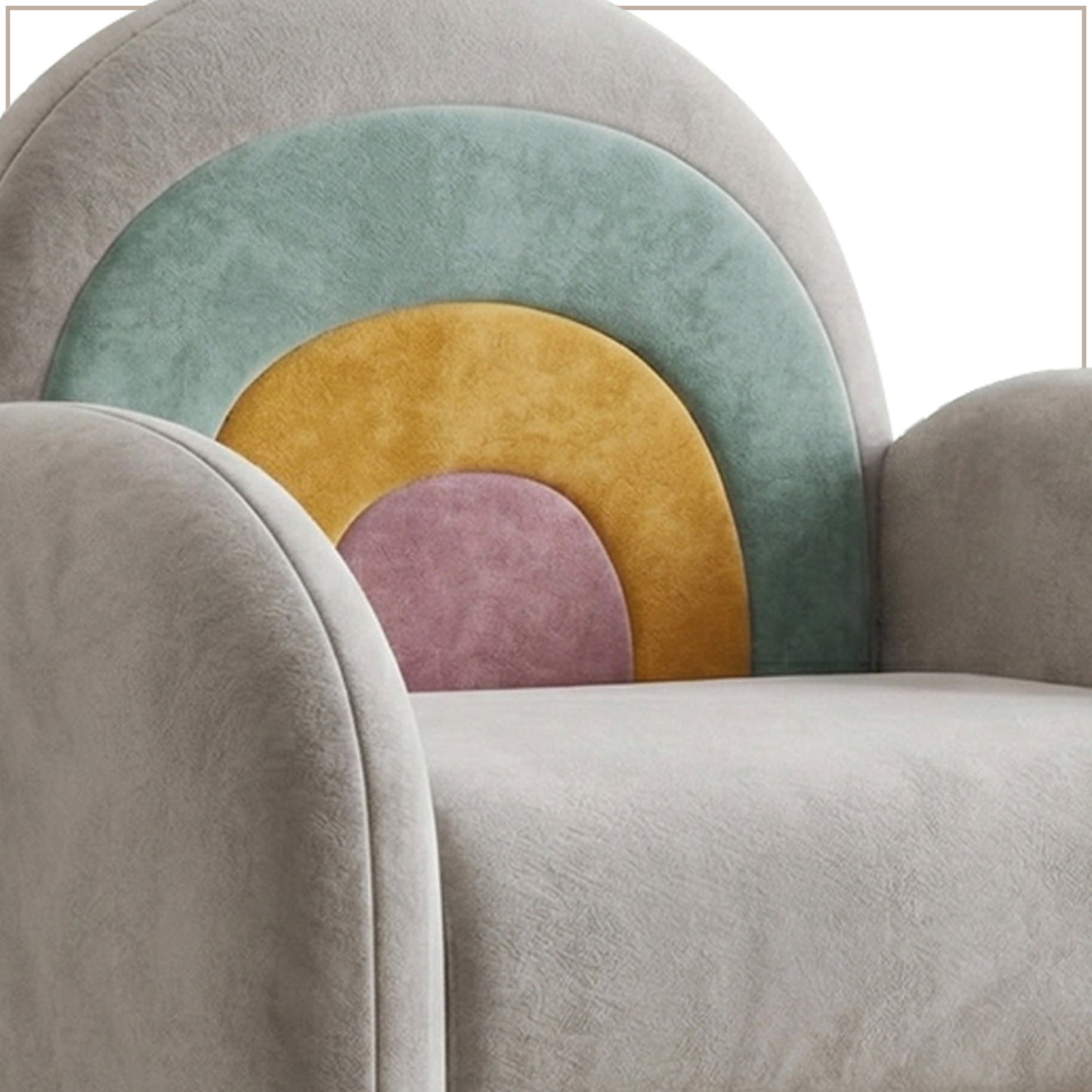 Rainbow Arch Faux Fur Kids Lounge Chair | Nestroots