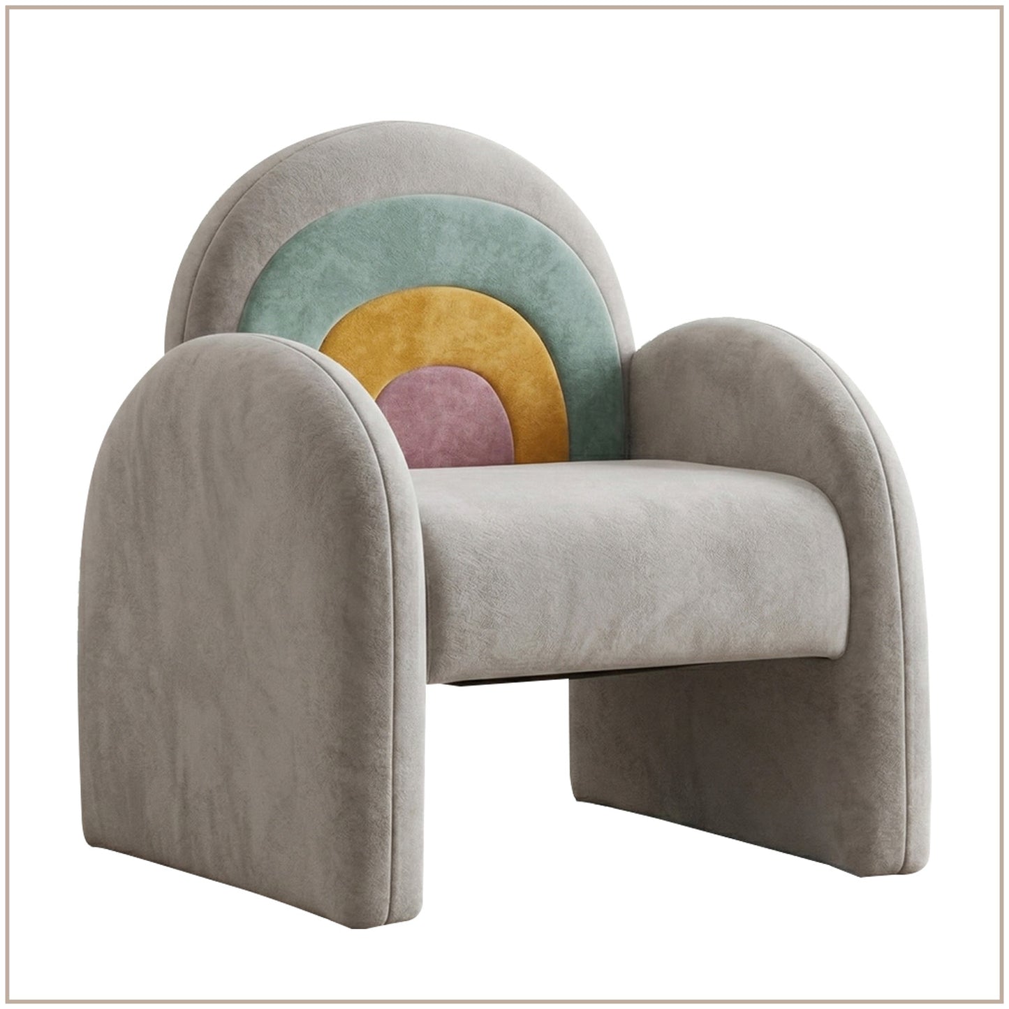 Rainbow Arch Faux Fur Kids Lounge Chair | Nestroots