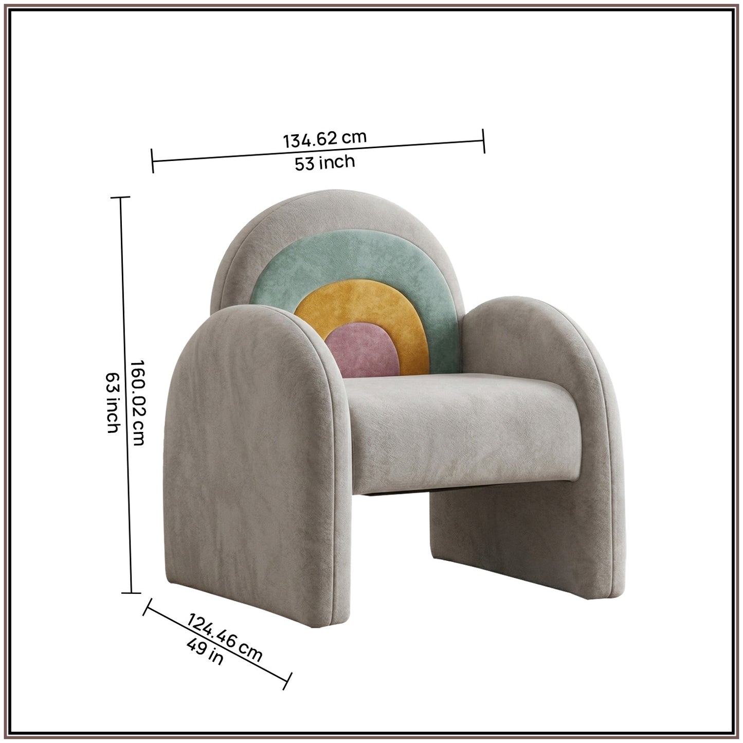 Rainbow Arch Faux Fur Kids Lounge Chair | Nestroots