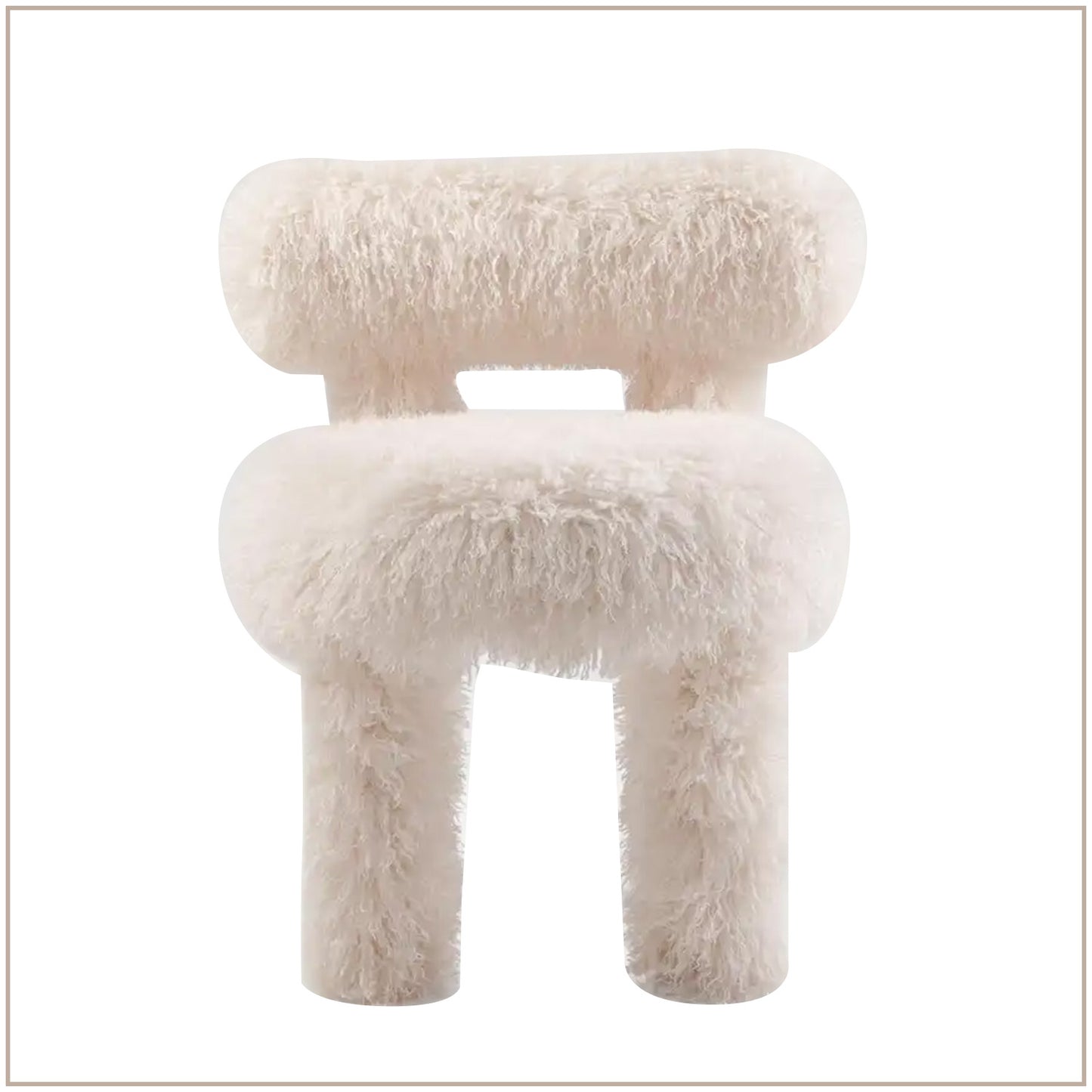 Ivory Teddy Plush Faux Fur Kids Accent Chair | Nestroots