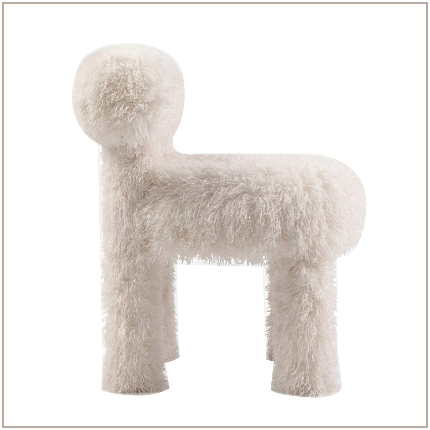 Ivory Teddy Plush Faux Fur Kids Accent Chair | Nestroots