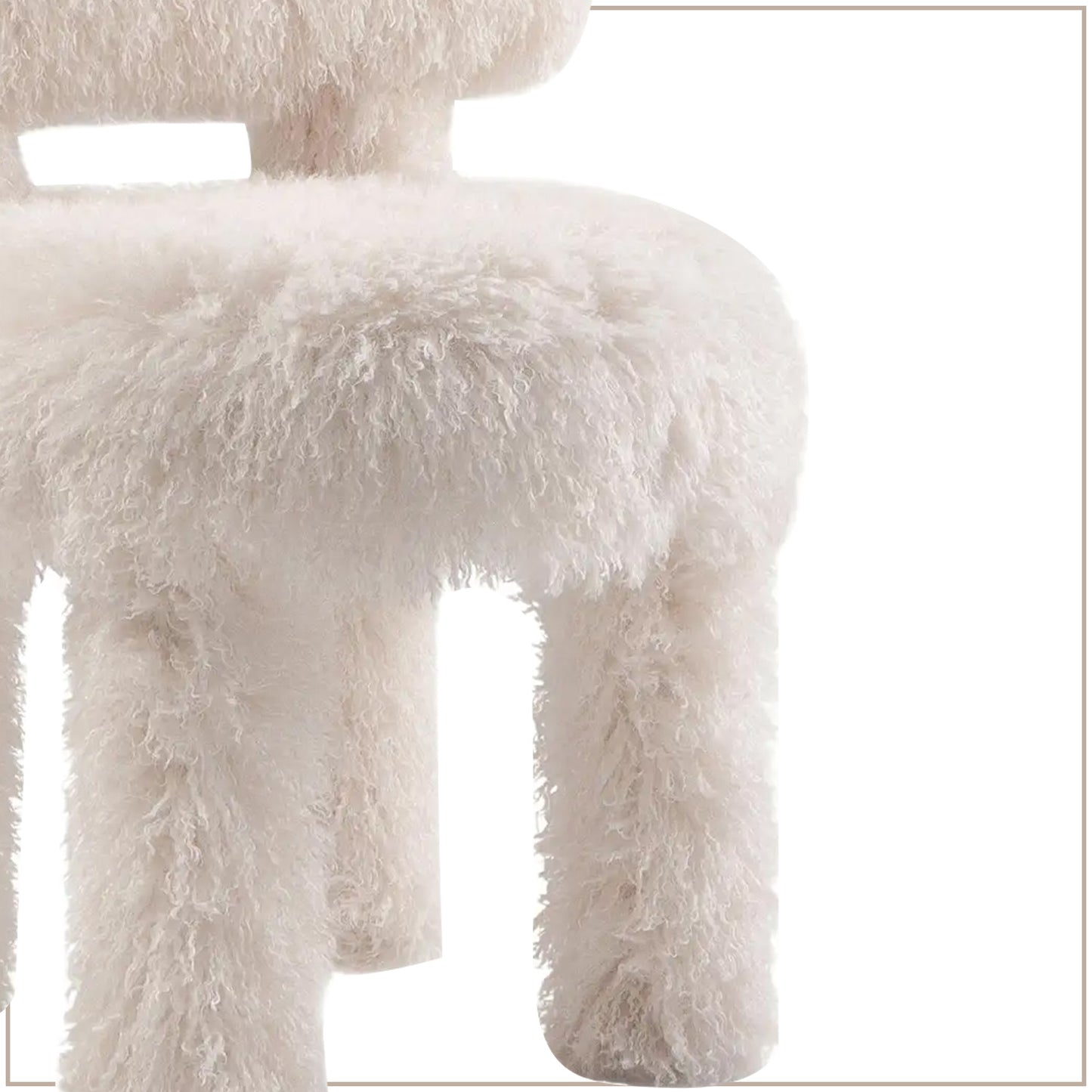 Ivory Teddy Plush Faux Fur Kids Accent Chair | Nestroots