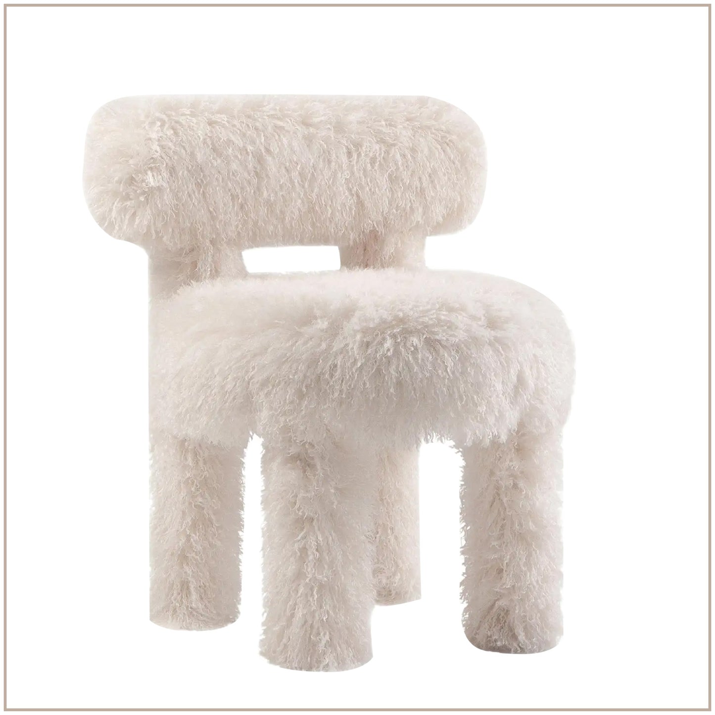 Ivory Teddy Plush Faux Fur Kids Accent Chair | Nestroots