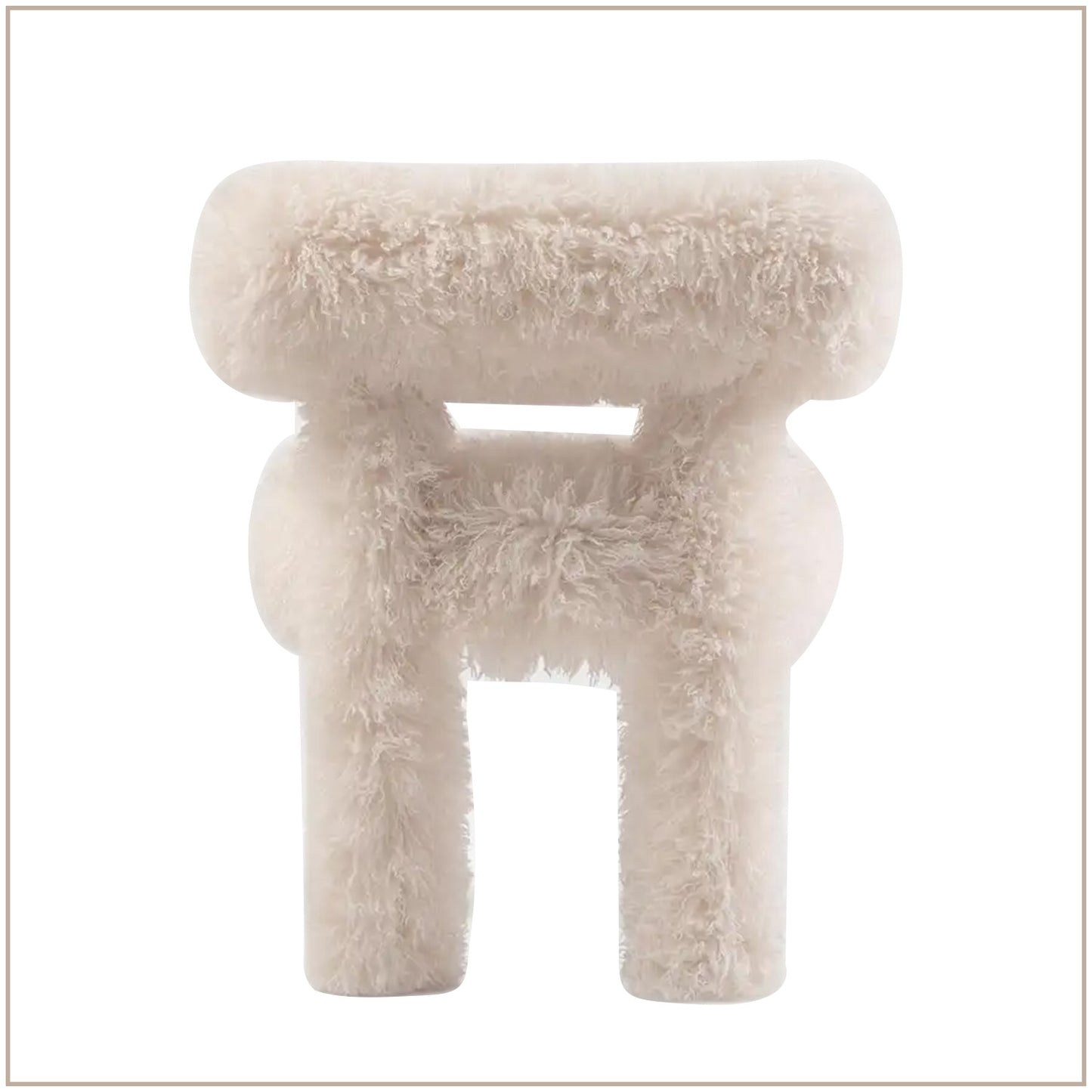 Ivory Teddy Plush Faux Fur Kids Accent Chair | Nestroots