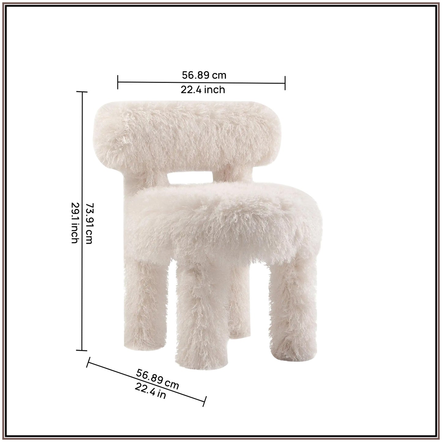 Ivory Teddy Plush Faux Fur Kids Accent Chair | Nestroots