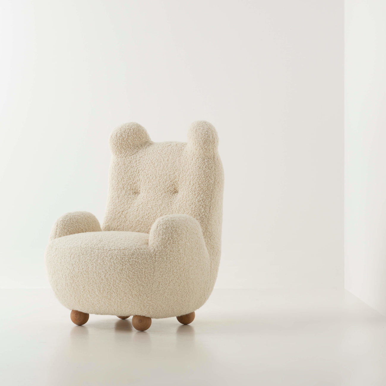 Cream Bunny Ear sheepskin Kids Lounge Chair