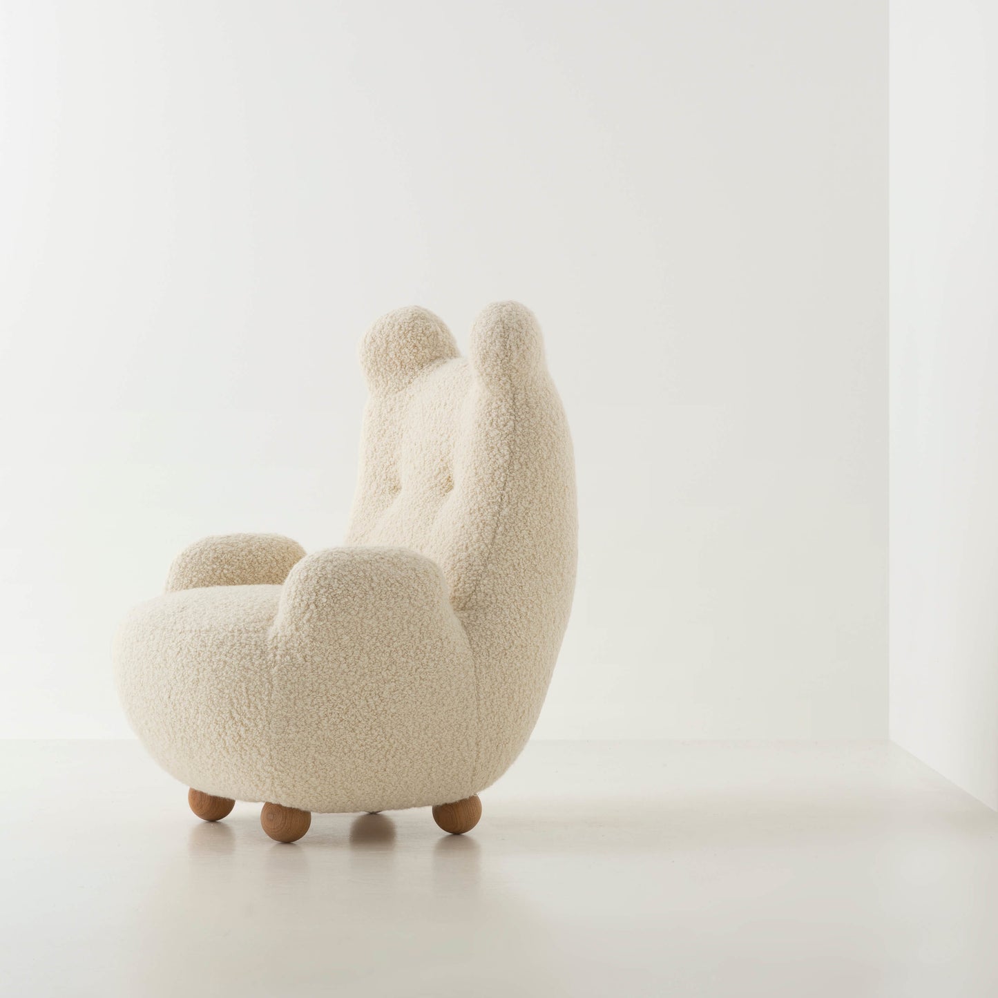 Cream Bunny Ear sheepskin Kids Lounge Chair
