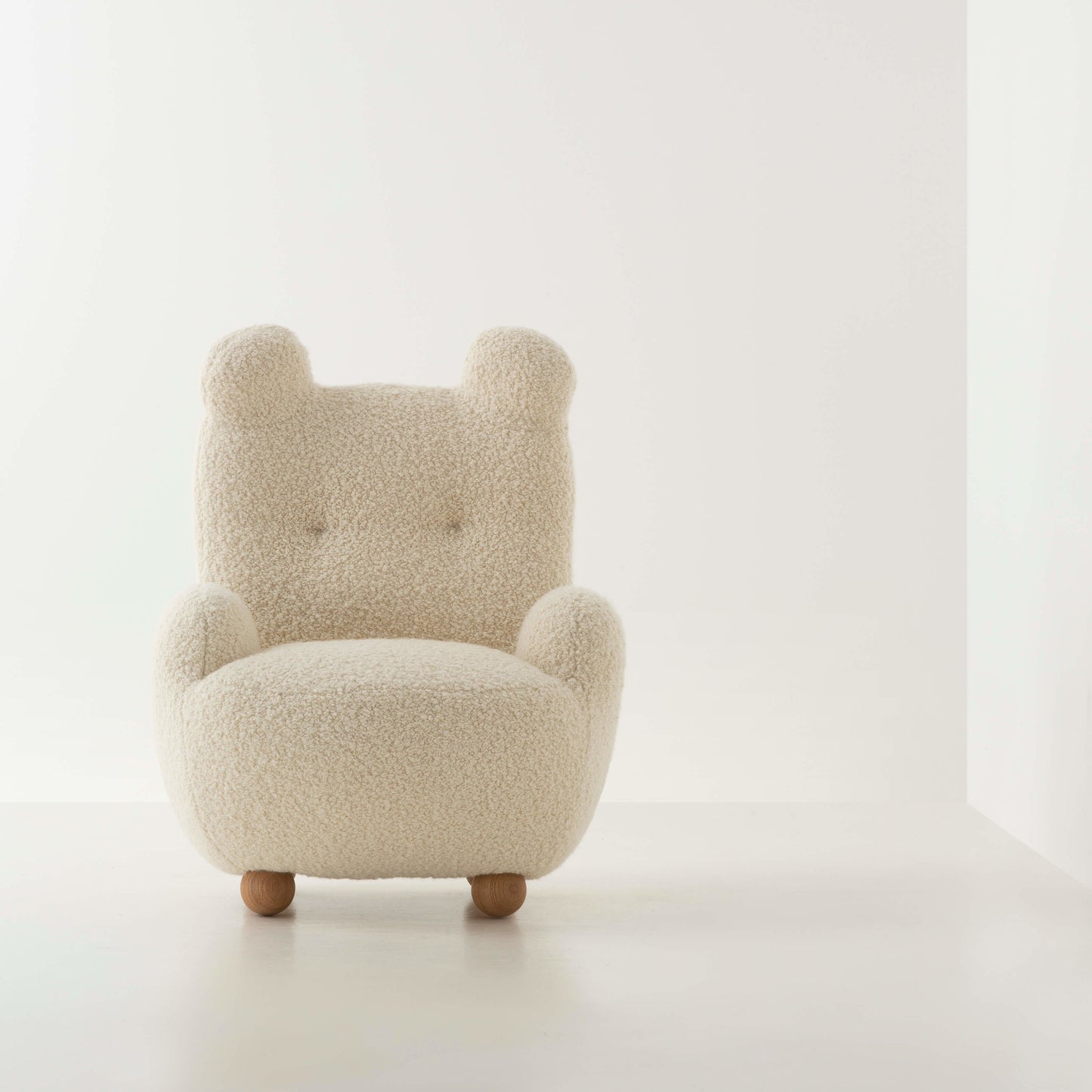 Cream Bunny Ear sheepskin Kids Lounge Chair