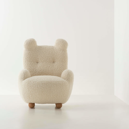 Cream Bunny Ear sheepskin Kids Lounge Chair